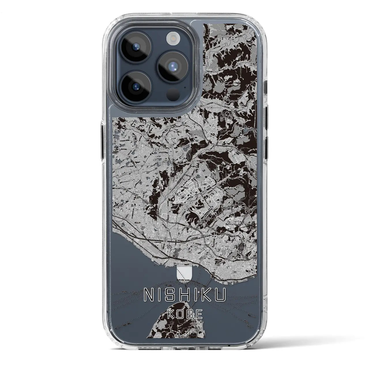 【西区(神戸市)】地図柄iPhoneケース(MagSafeタイプ)