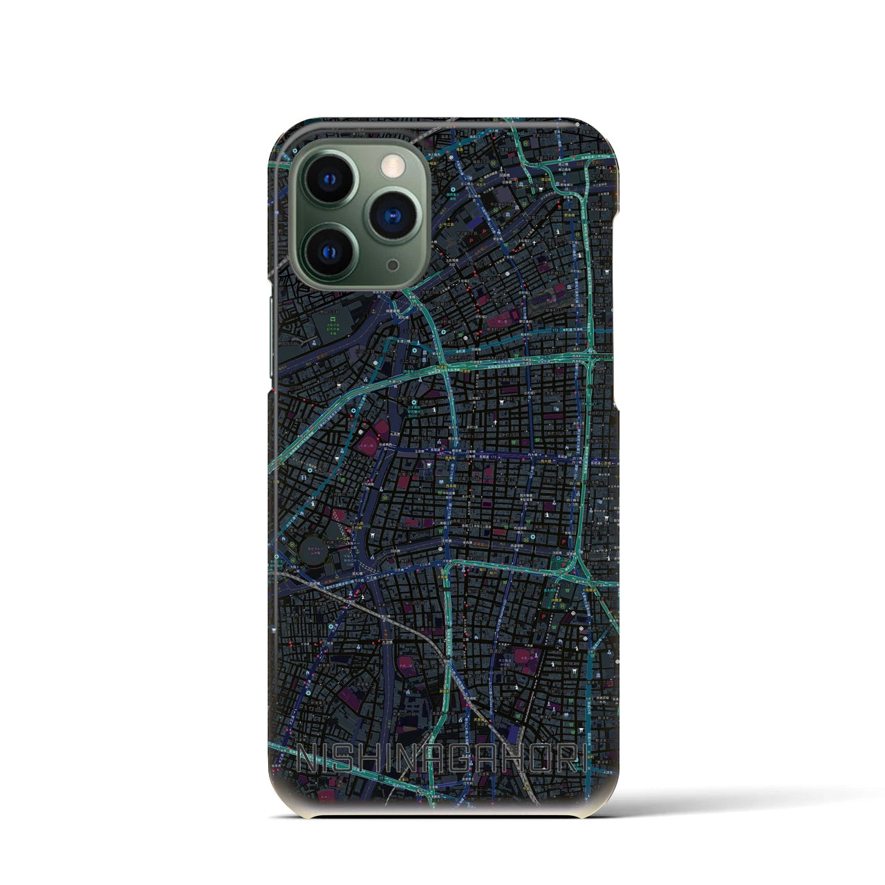 【西長堀(大阪府)】地図柄iPhoneケース(バックカバータイプ)