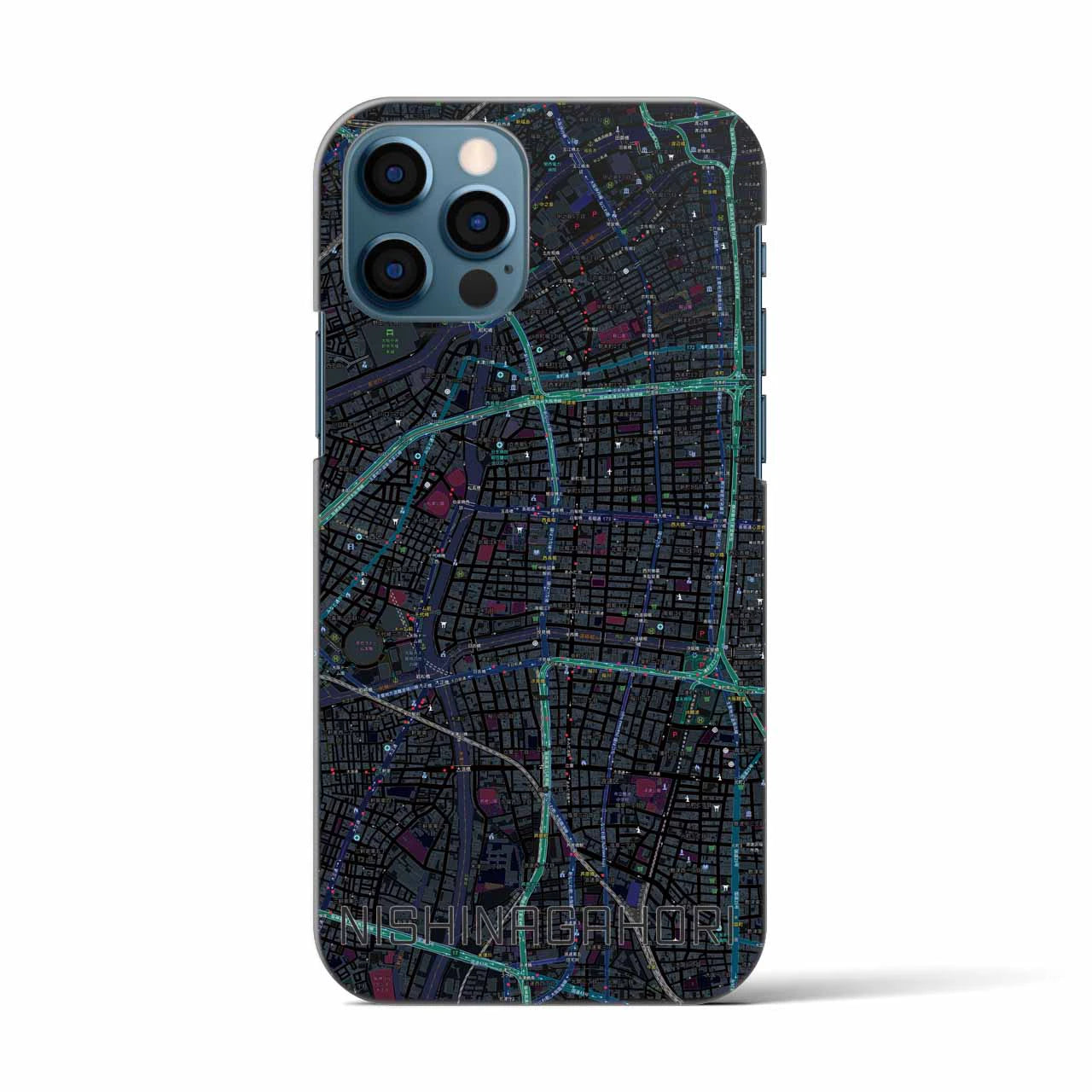 【西長堀(大阪府)】地図柄iPhoneケース(バックカバータイプ)