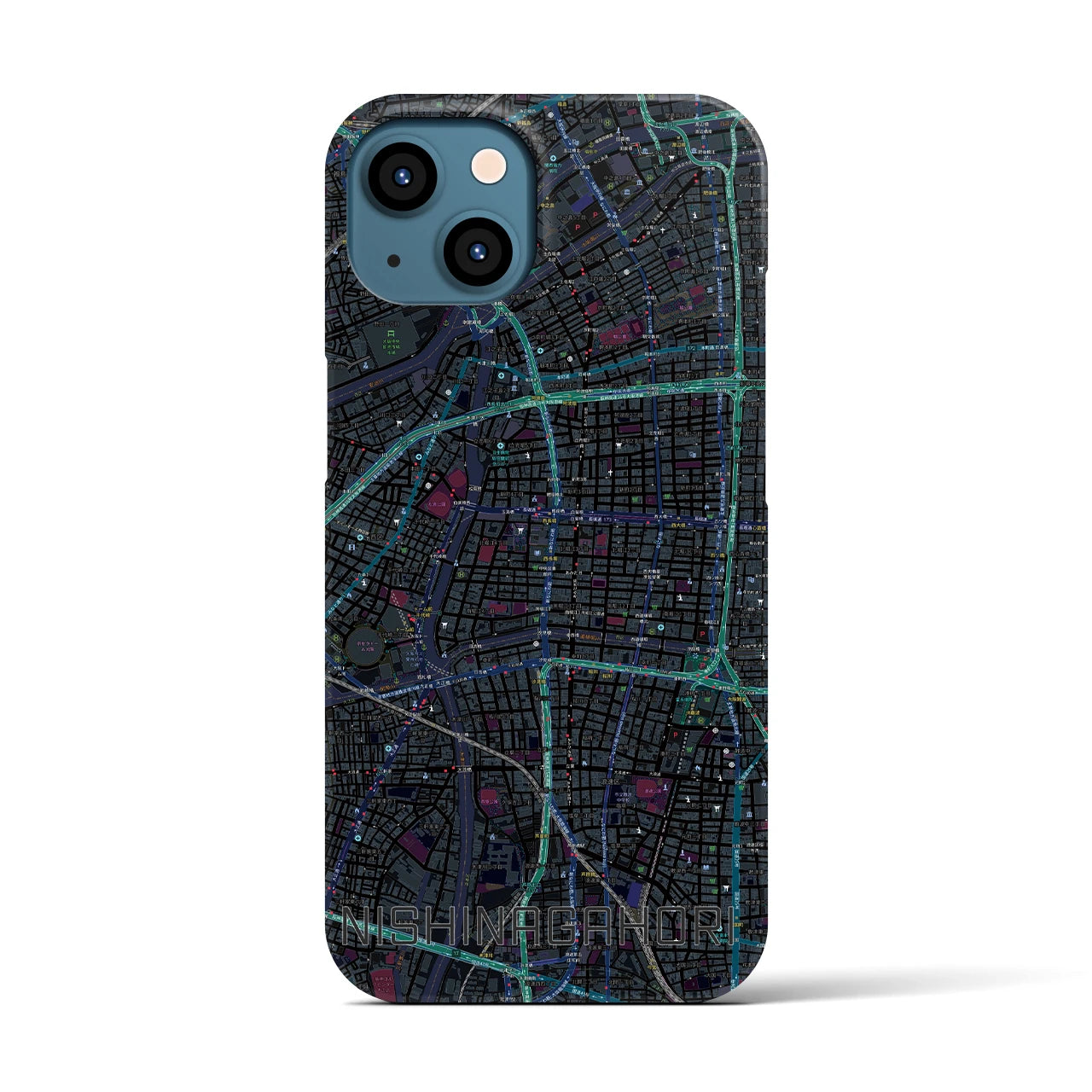 【西長堀(大阪府)】地図柄iPhoneケース(バックカバータイプ)