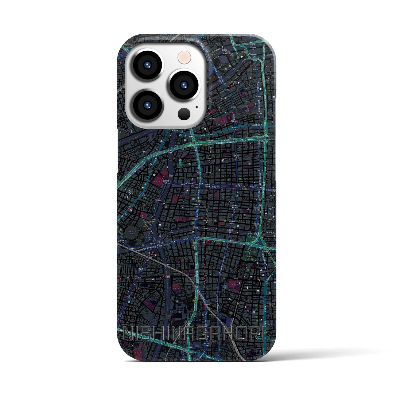 【西長堀(大阪府)】地図柄iPhoneケース(バックカバータイプ)
