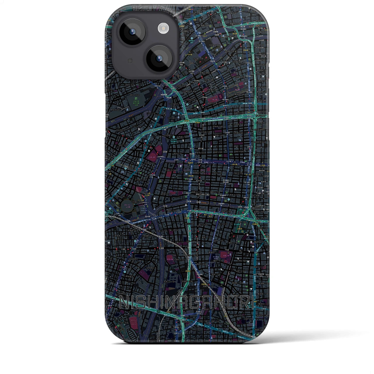 【西長堀(大阪府)】地図柄iPhoneケース(バックカバータイプ)