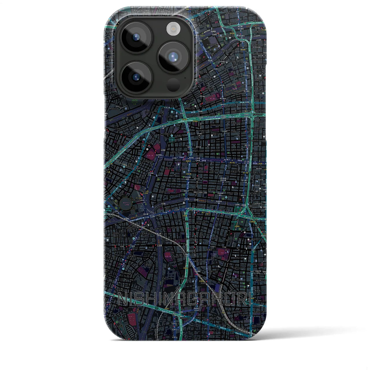 【西長堀(大阪府)】地図柄iPhoneケース(バックカバータイプ)