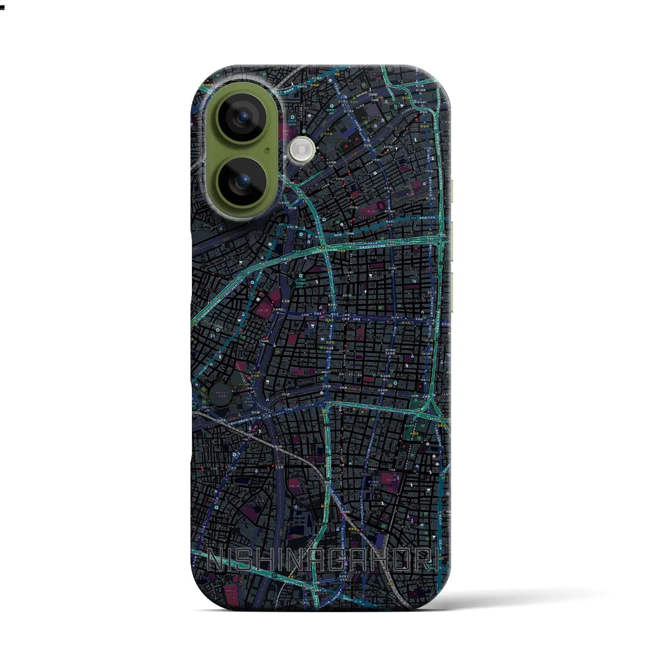 【西長堀(大阪府)】地図柄iPhoneケース(バックカバータイプ)