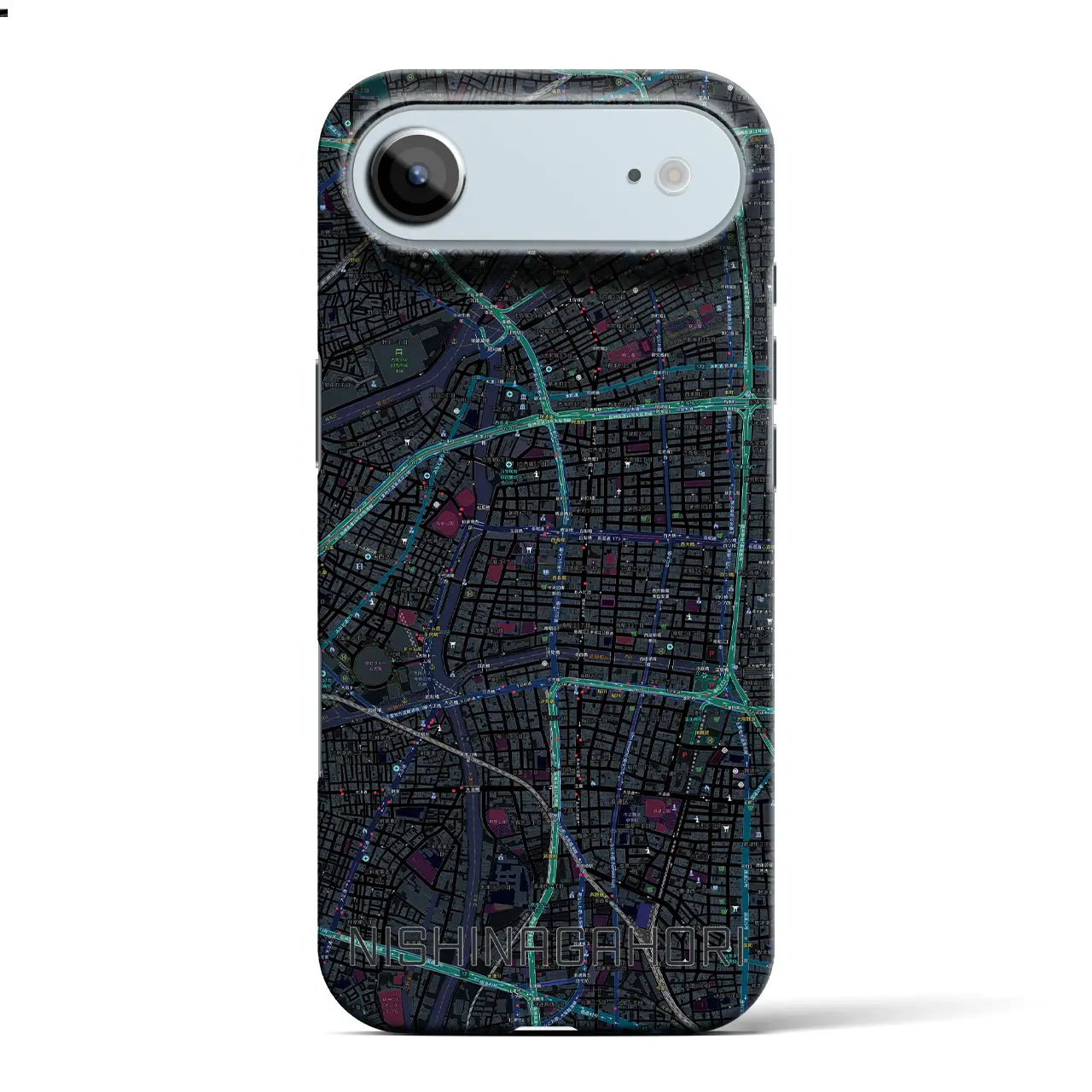 【西長堀(大阪府)】地図柄iPhoneケース(バックカバータイプ)