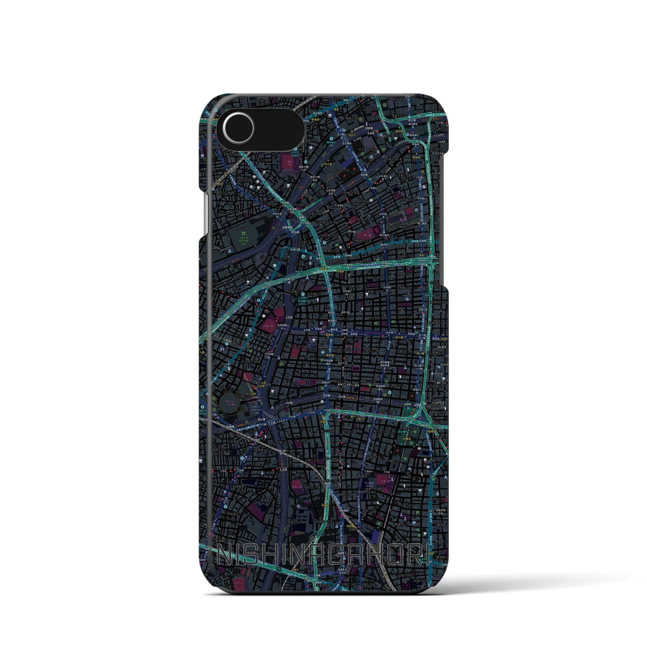 【西長堀(大阪府)】地図柄iPhoneケース(バックカバータイプ)