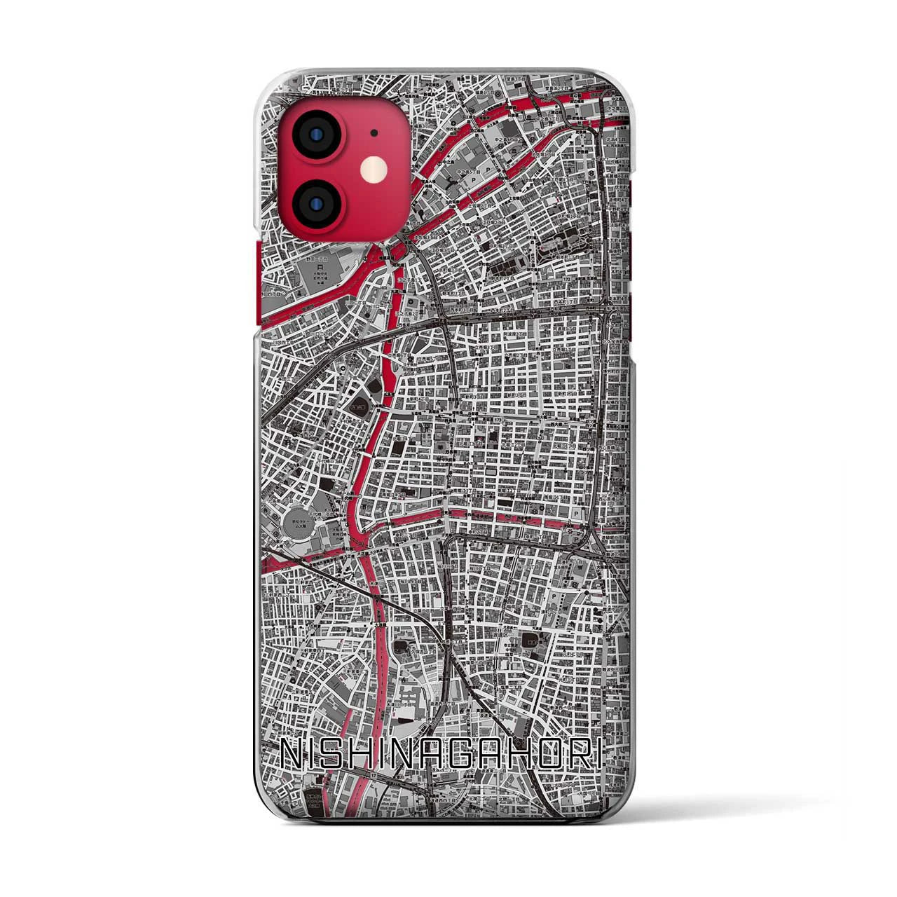 【西長堀(大阪府)】地図柄iPhoneケース(クリアタイプ)