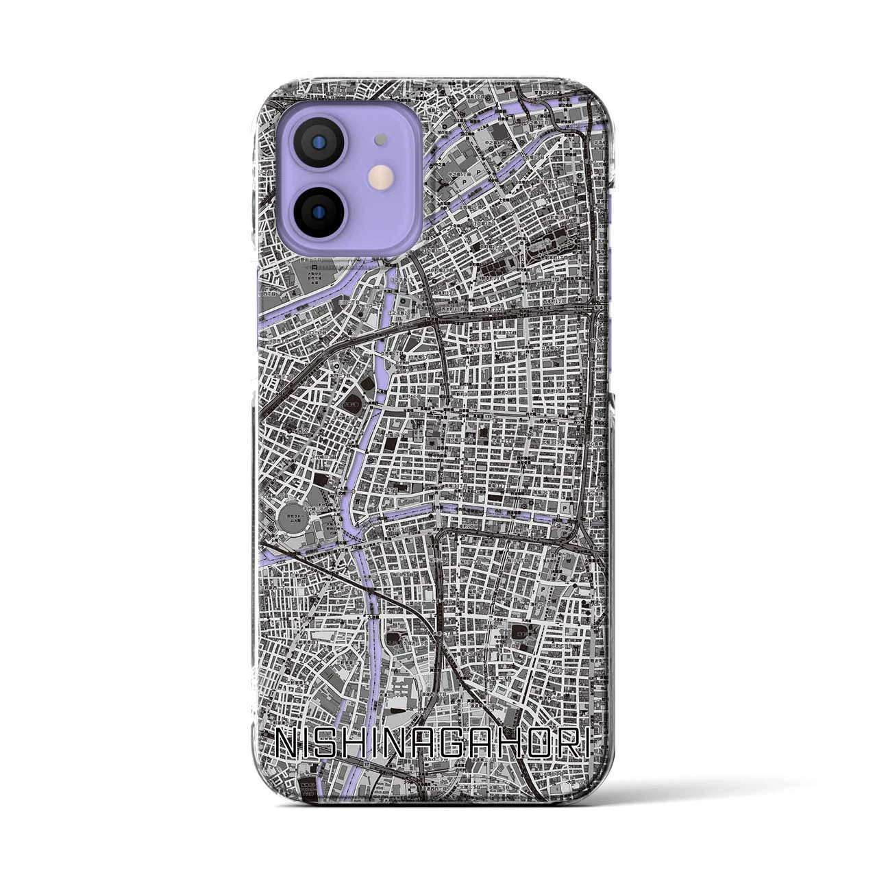 【西長堀(大阪府)】地図柄iPhoneケース(クリアタイプ)
