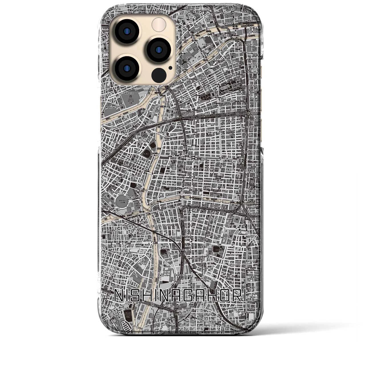 【西長堀(大阪府)】地図柄iPhoneケース(クリアタイプ)