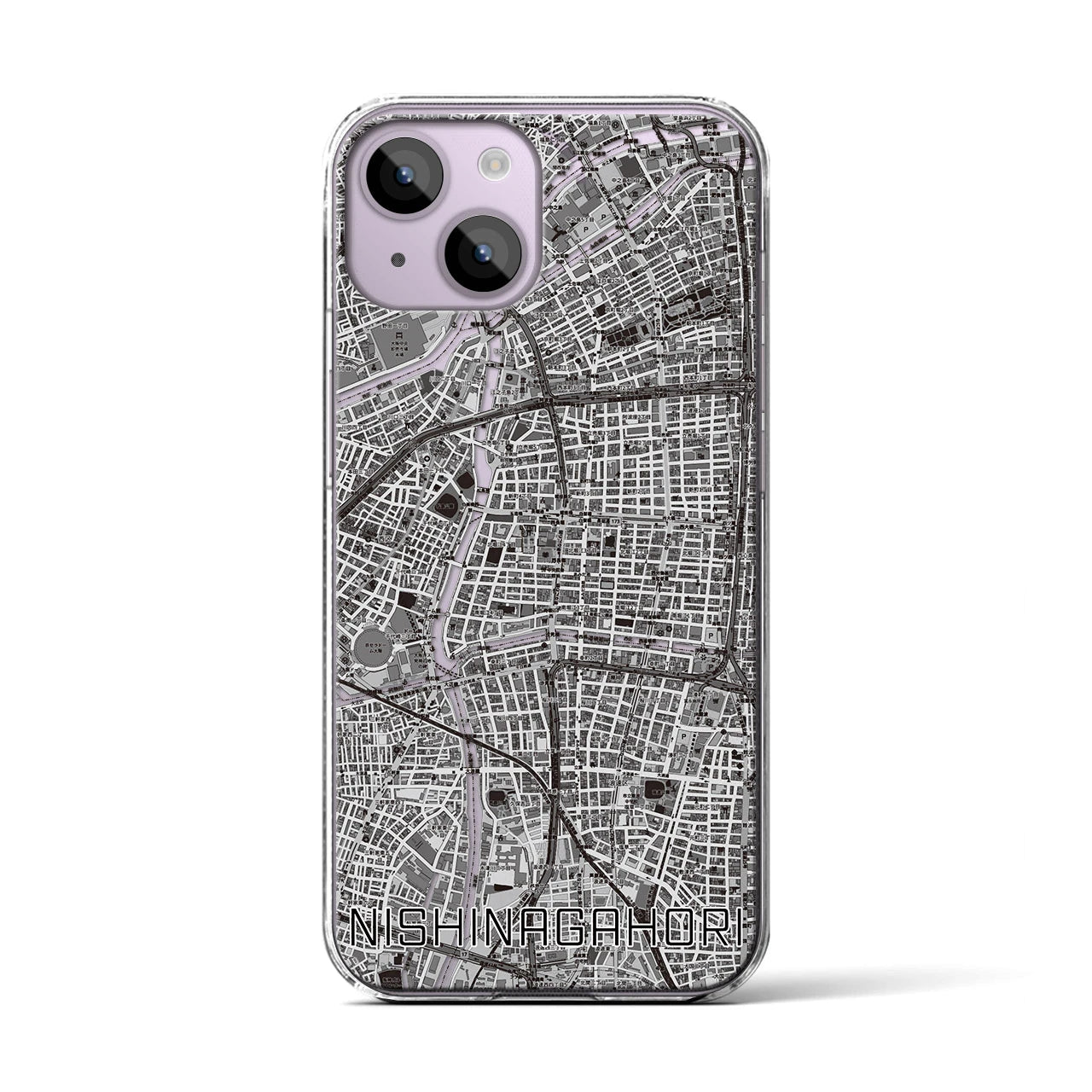 【西長堀(大阪府)】地図柄iPhoneケース(クリアタイプ)