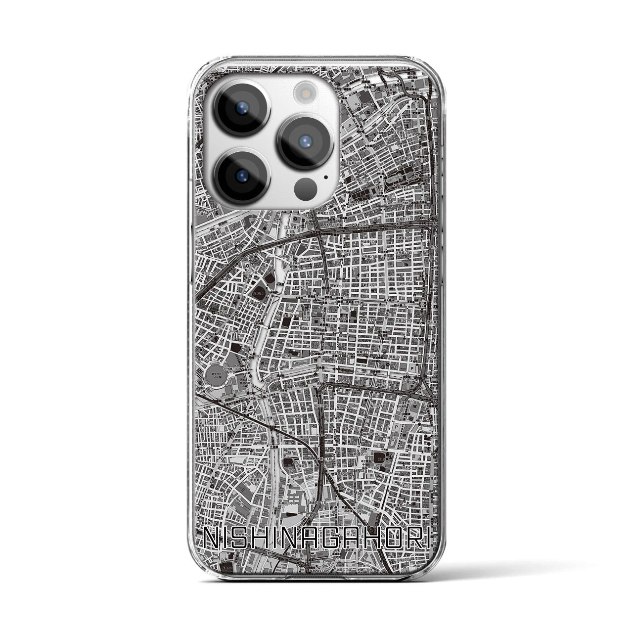 【西長堀(大阪府)】地図柄iPhoneケース(クリアタイプ)