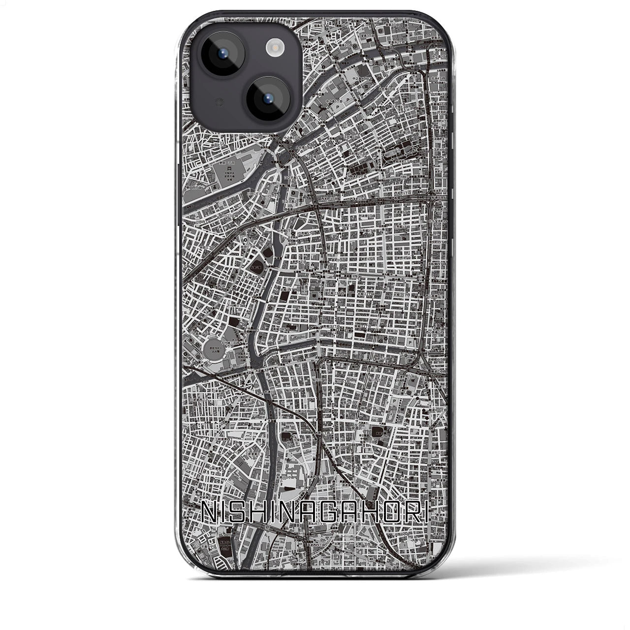 【西長堀(大阪府)】地図柄iPhoneケース(クリアタイプ)