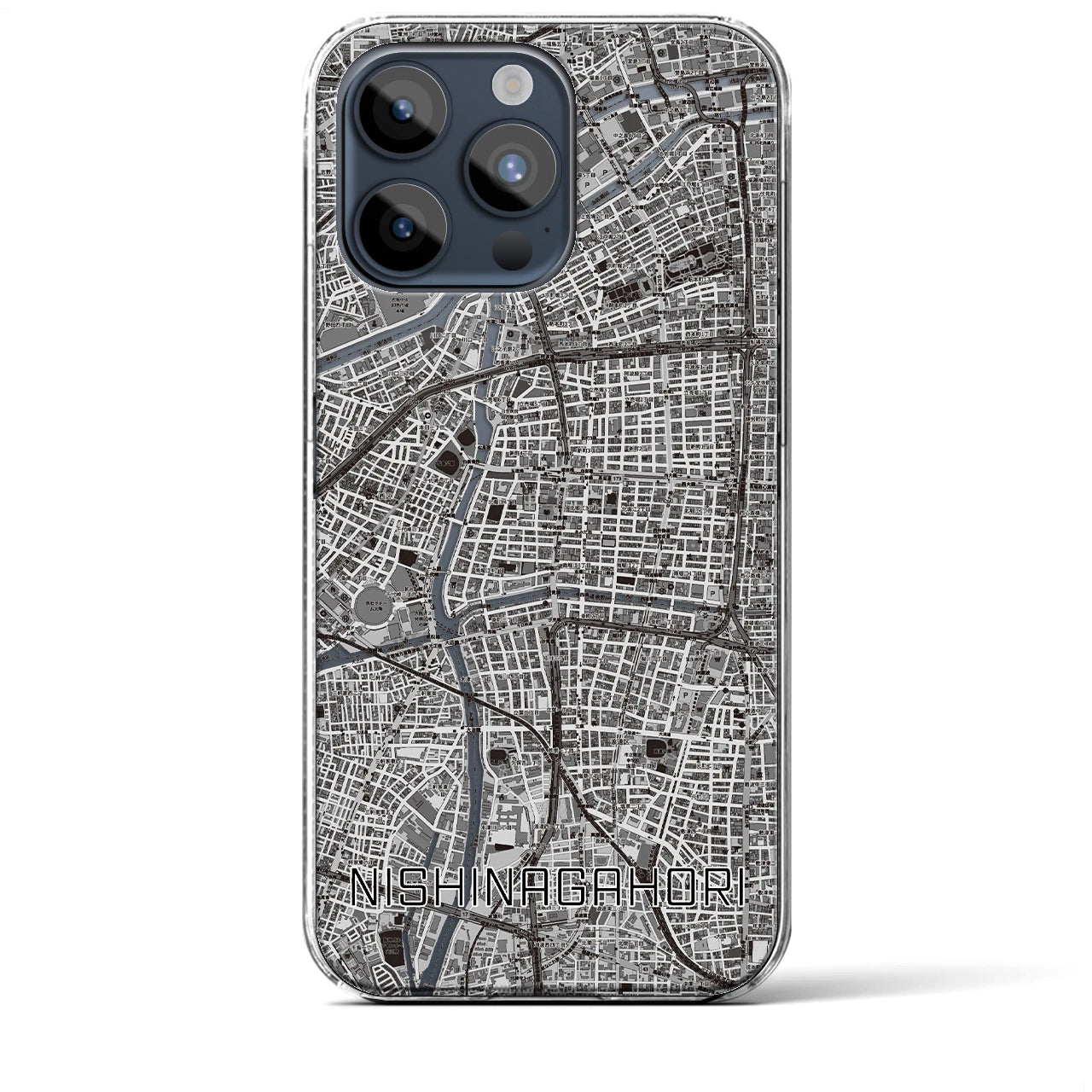 【西長堀(大阪府)】地図柄iPhoneケース(クリアタイプ)