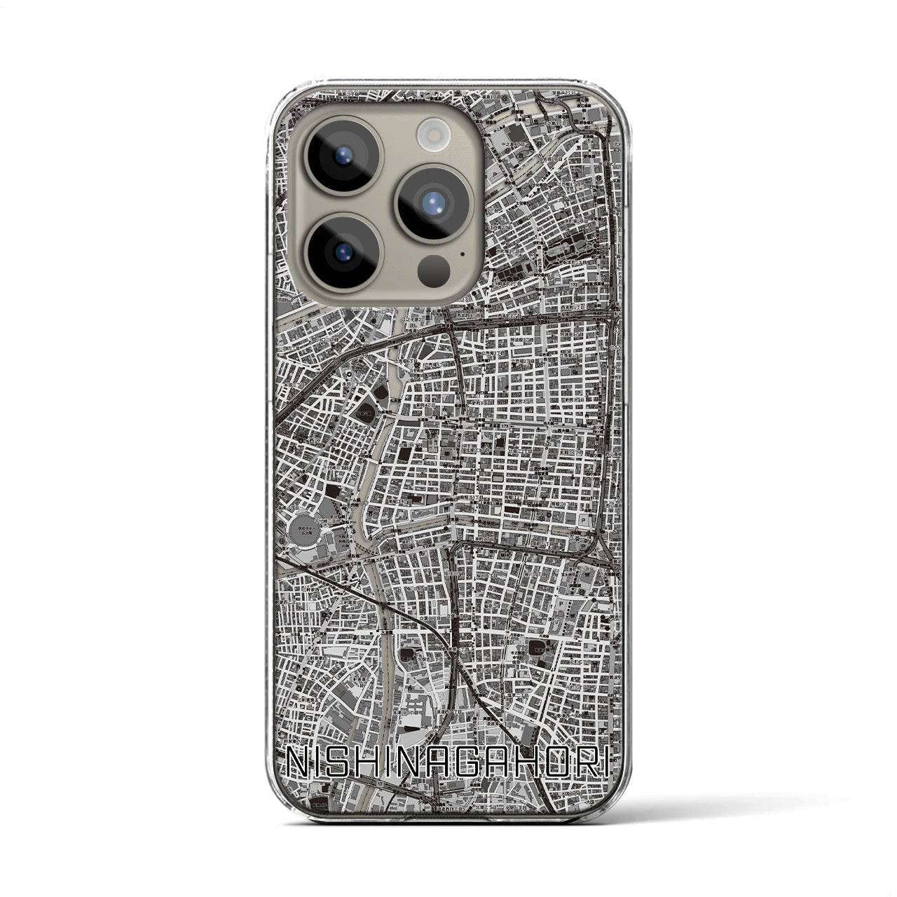 【西長堀(大阪府)】地図柄iPhoneケース(クリアタイプ)