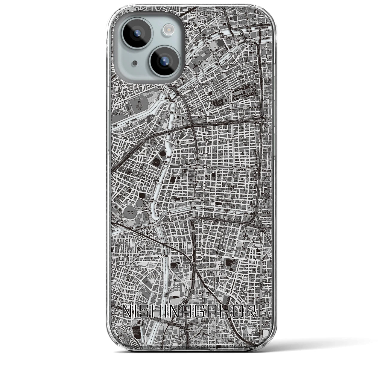 【西長堀(大阪府)】地図柄iPhoneケース(クリアタイプ)