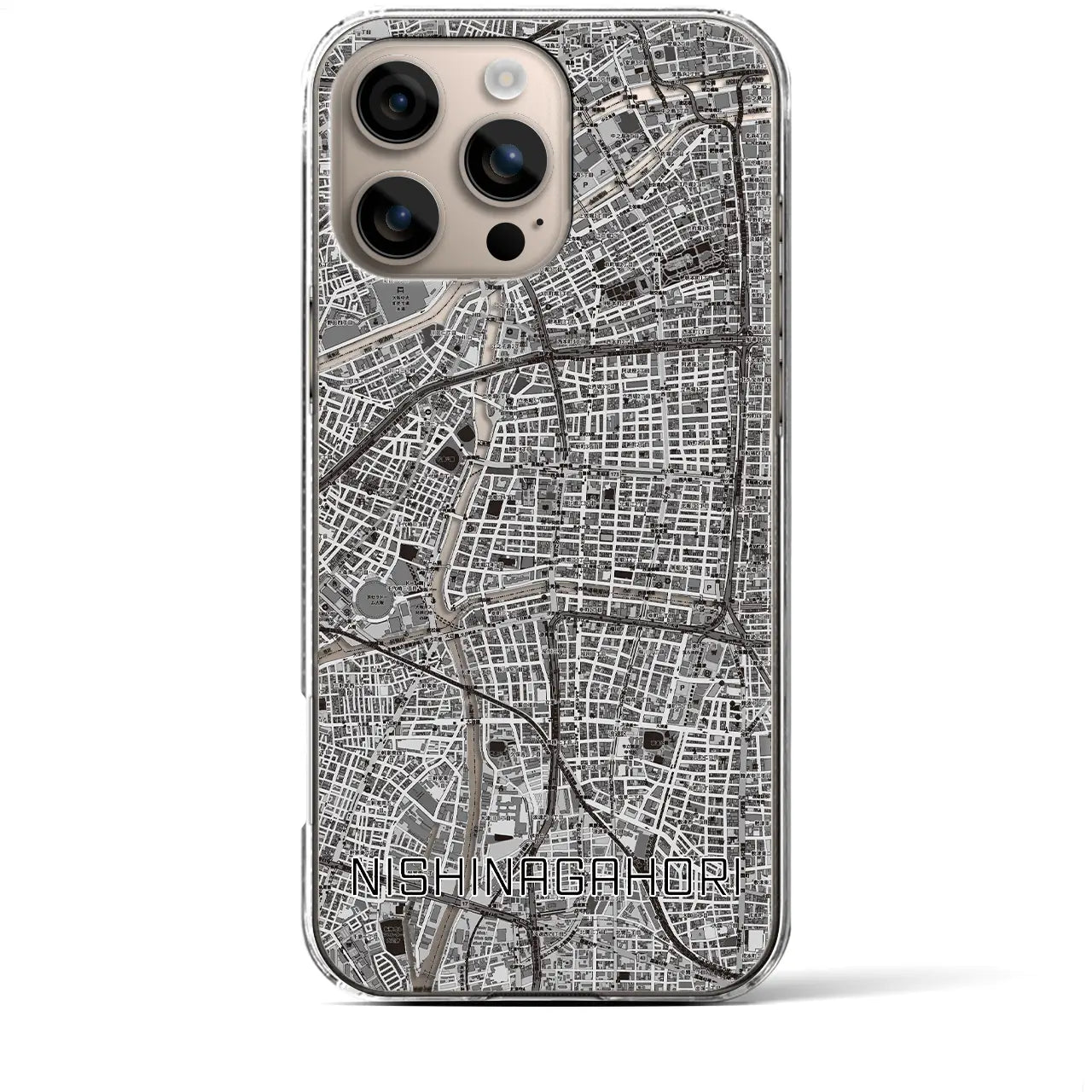 【西長堀(大阪府)】地図柄iPhoneケース(クリアタイプ)