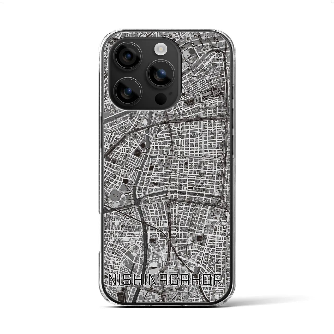 【西長堀(大阪府)】地図柄iPhoneケース(クリアタイプ)