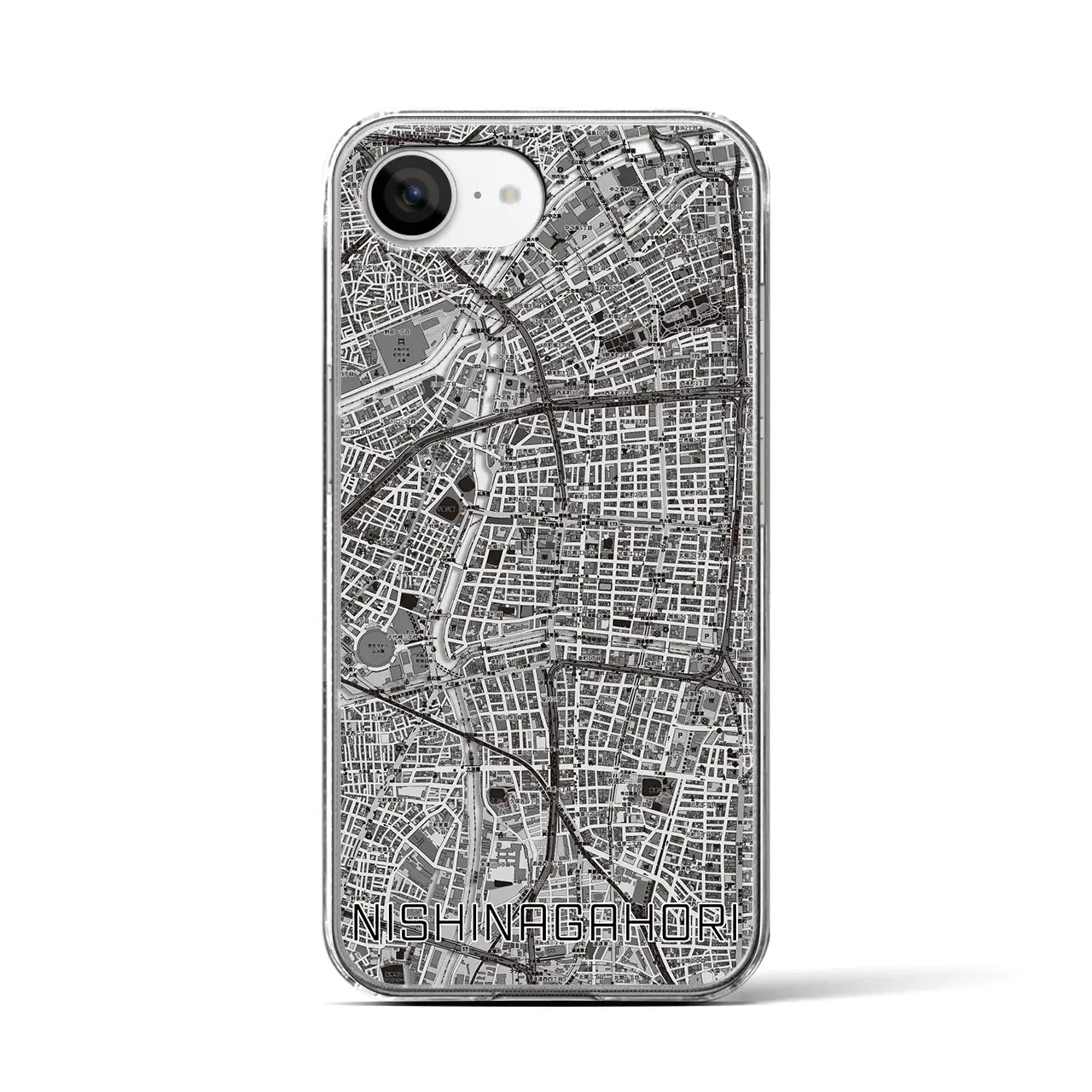 【西長堀(大阪府)】地図柄iPhoneケース(クリアタイプ)