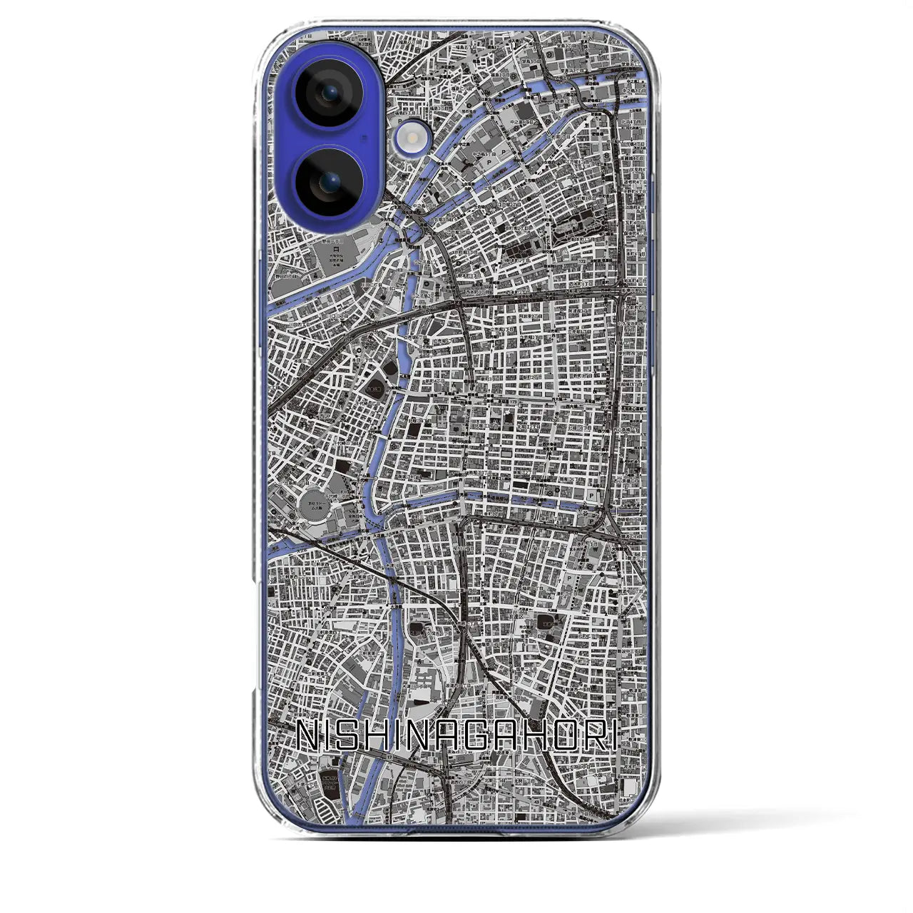 【西長堀(大阪府)】地図柄iPhoneケース(クリアタイプ)