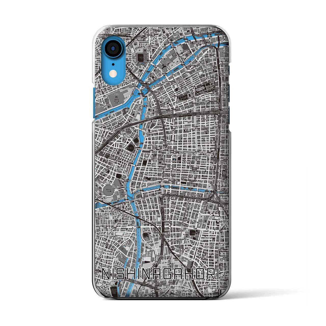【西長堀(大阪府)】地図柄iPhoneケース(クリアタイプ)