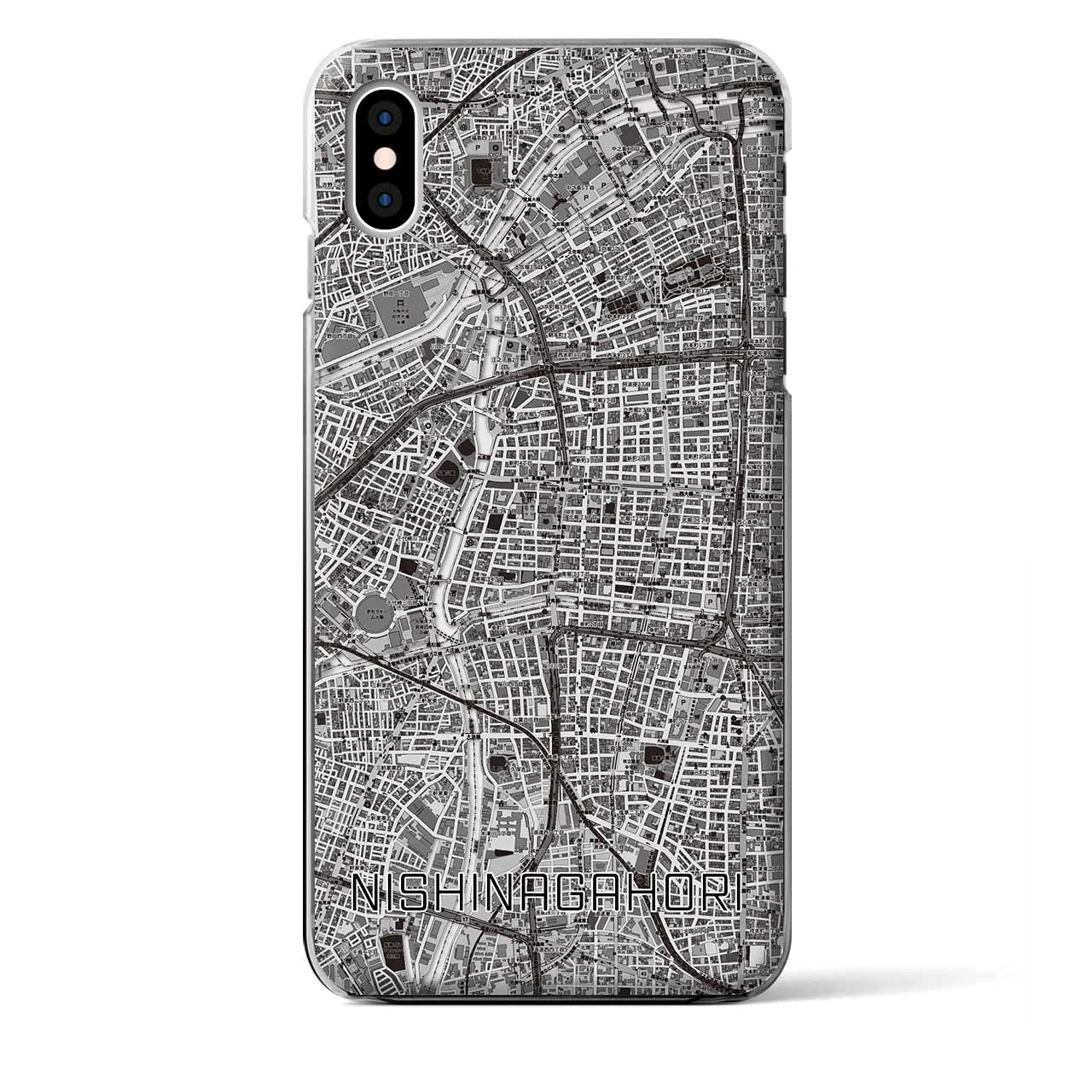 【西長堀(大阪府)】地図柄iPhoneケース(クリアタイプ)