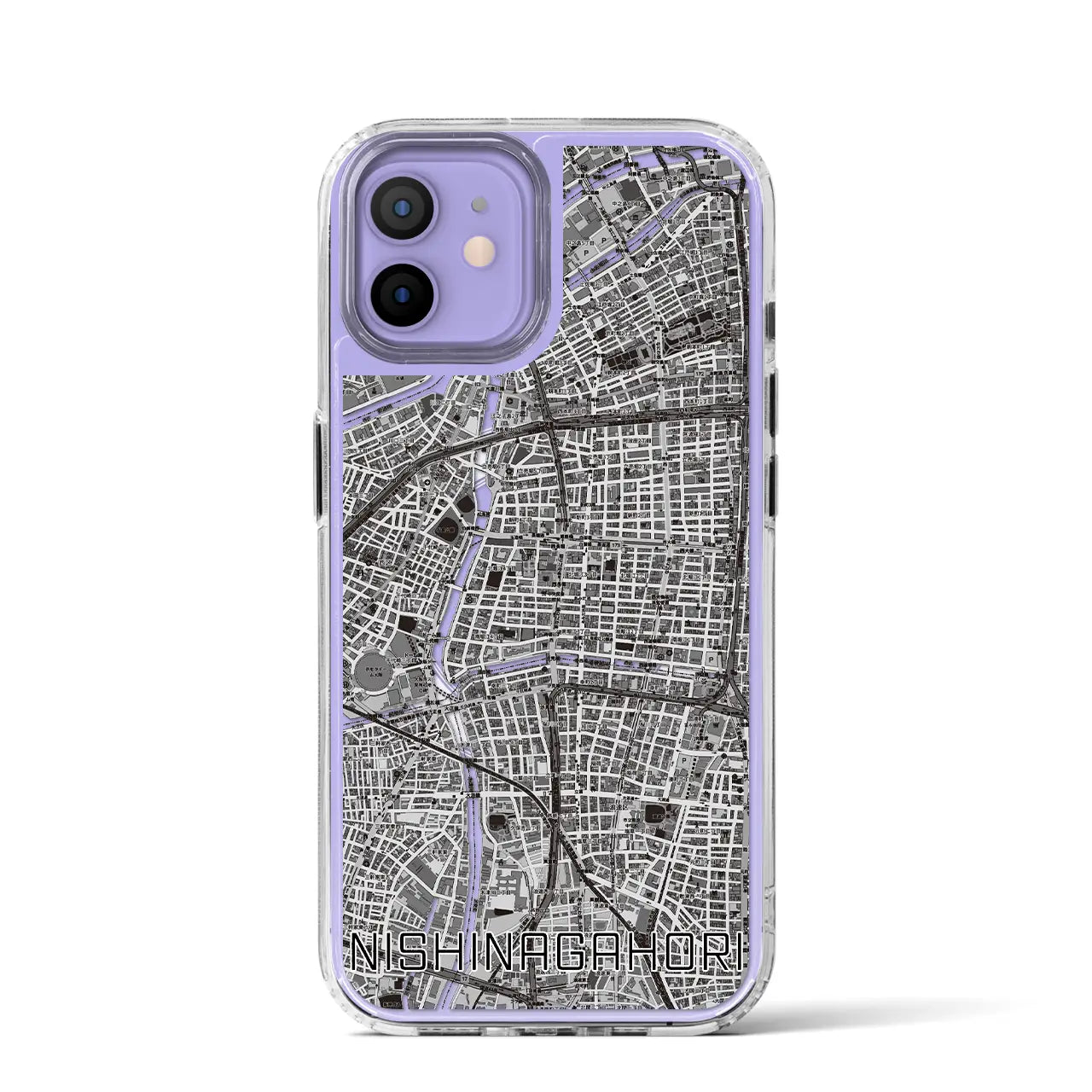 【西長堀(大阪府)】地図柄iPhoneケース(MagSafeタイプ)