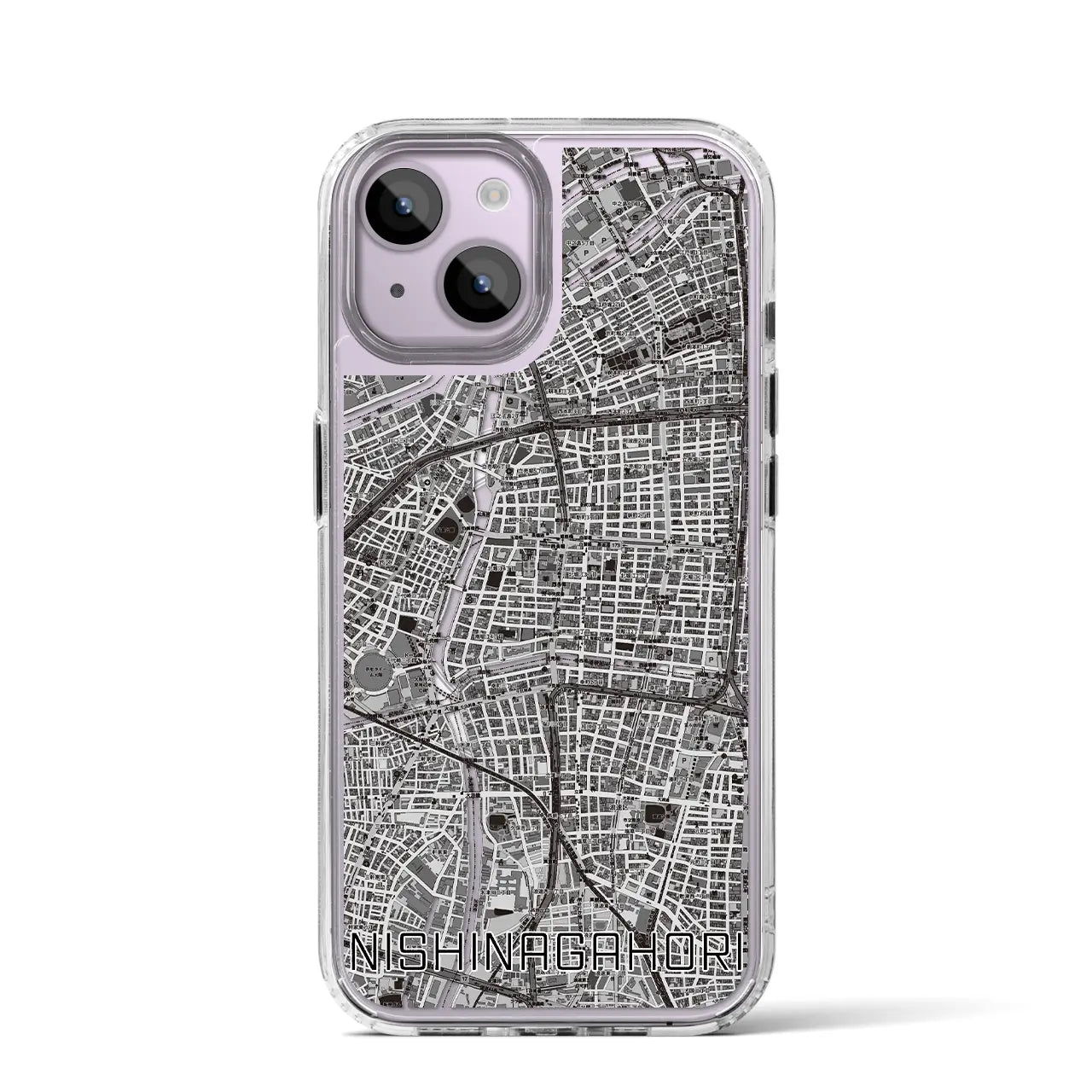 【西長堀(大阪府)】地図柄iPhoneケース(MagSafeタイプ)
