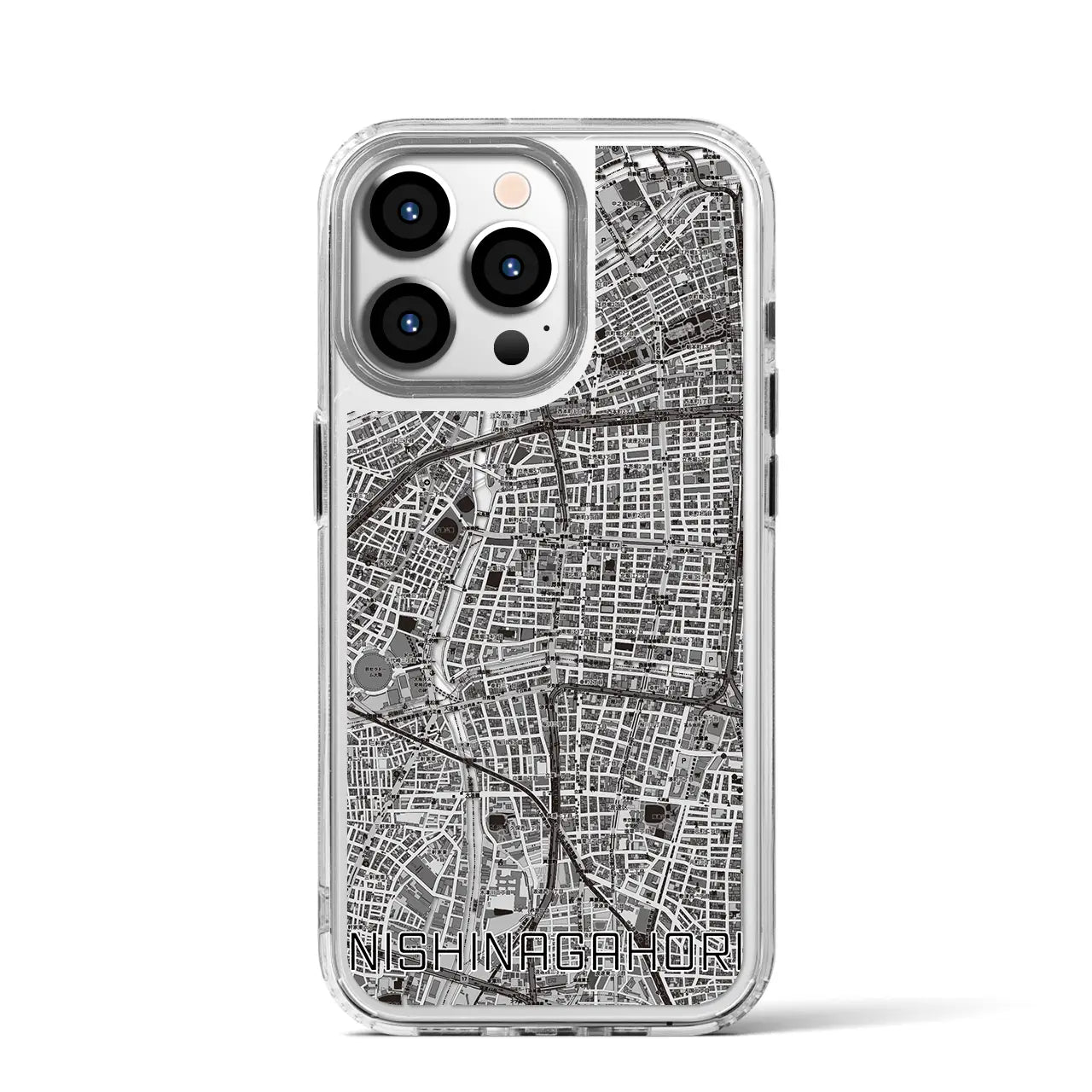 【西長堀(大阪府)】地図柄iPhoneケース(MagSafeタイプ)