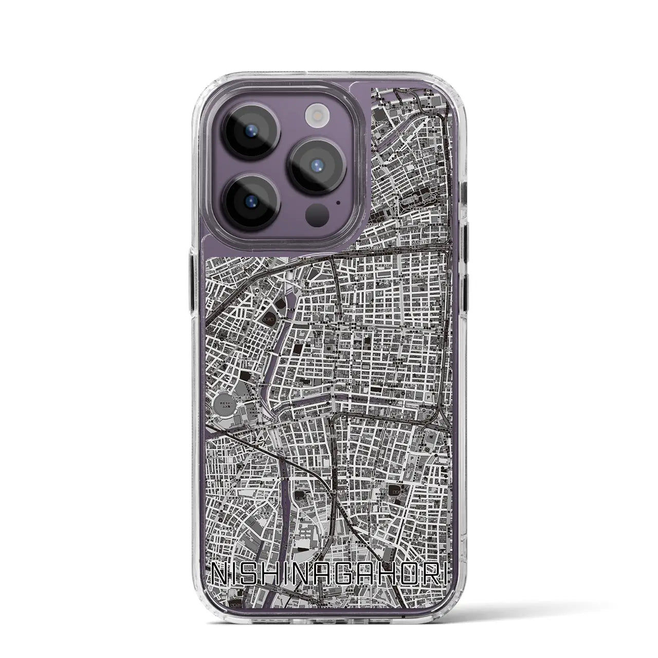 【西長堀(大阪府)】地図柄iPhoneケース(MagSafeタイプ)