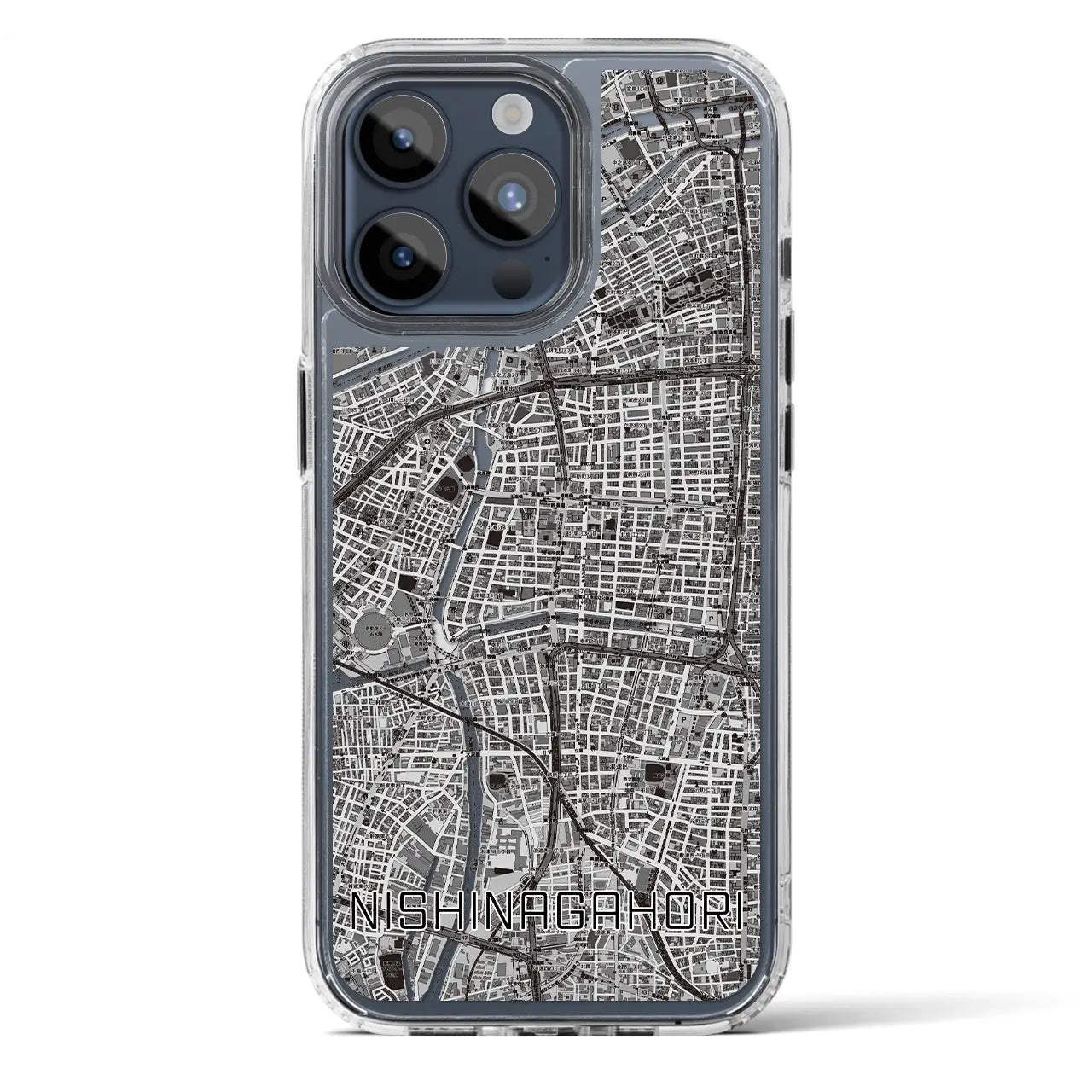 【西長堀(大阪府)】地図柄iPhoneケース(MagSafeタイプ)