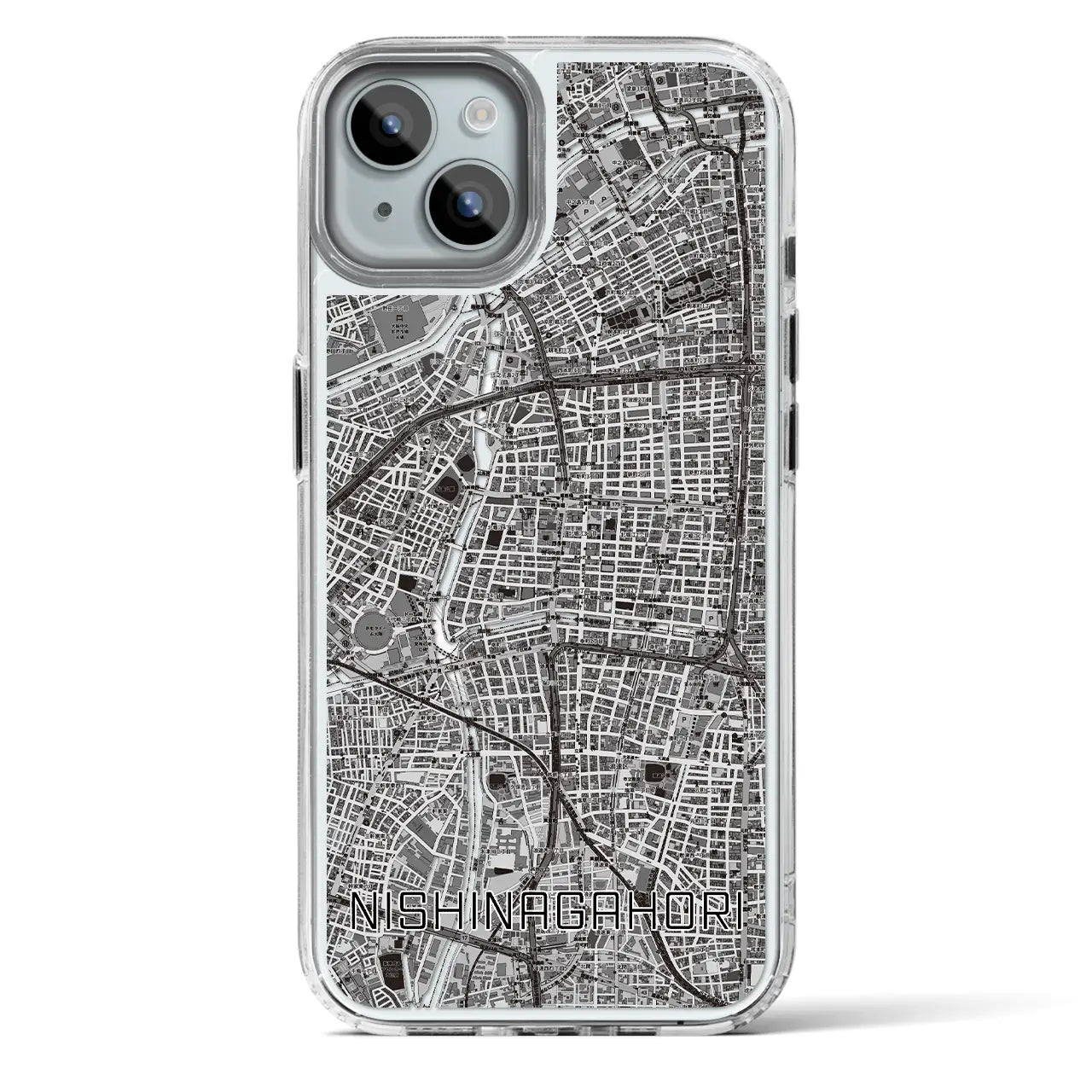 【西長堀(大阪府)】地図柄iPhoneケース(MagSafeタイプ)