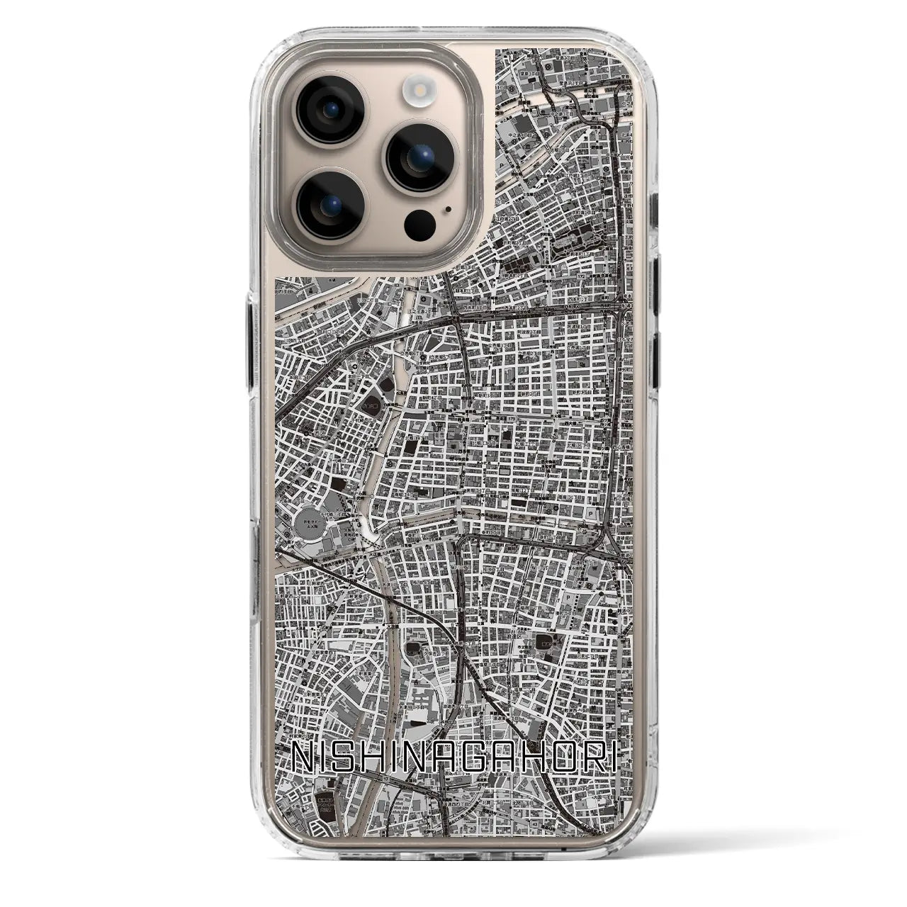 【西長堀(大阪府)】地図柄iPhoneケース(MagSafeタイプ)