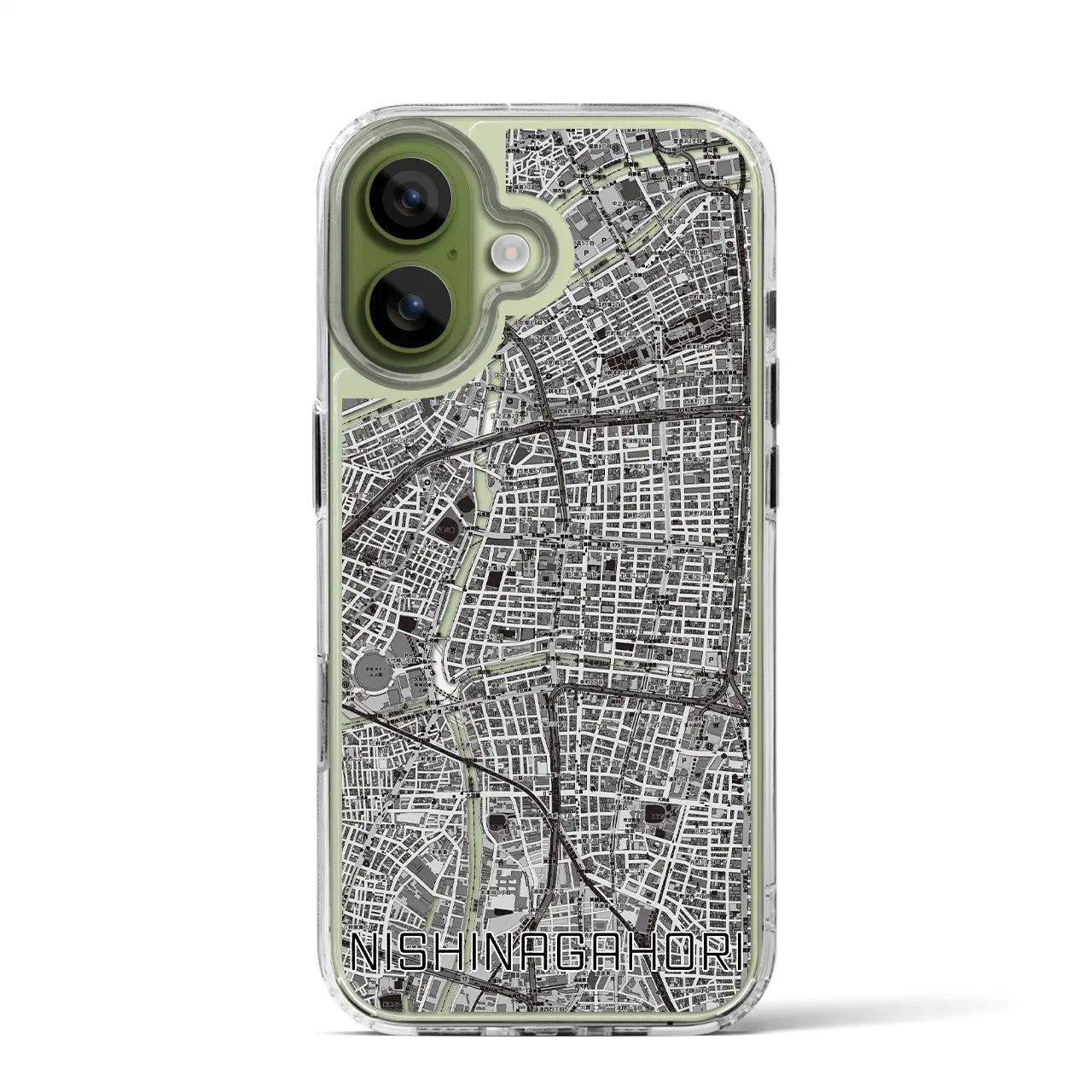 【西長堀(大阪府)】地図柄iPhoneケース(MagSafeタイプ)