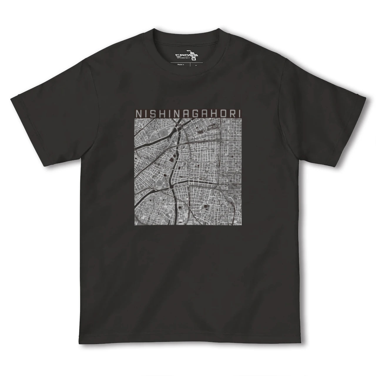 【西長堀(大阪府)】地図柄ヘビーウェイトTシャツ