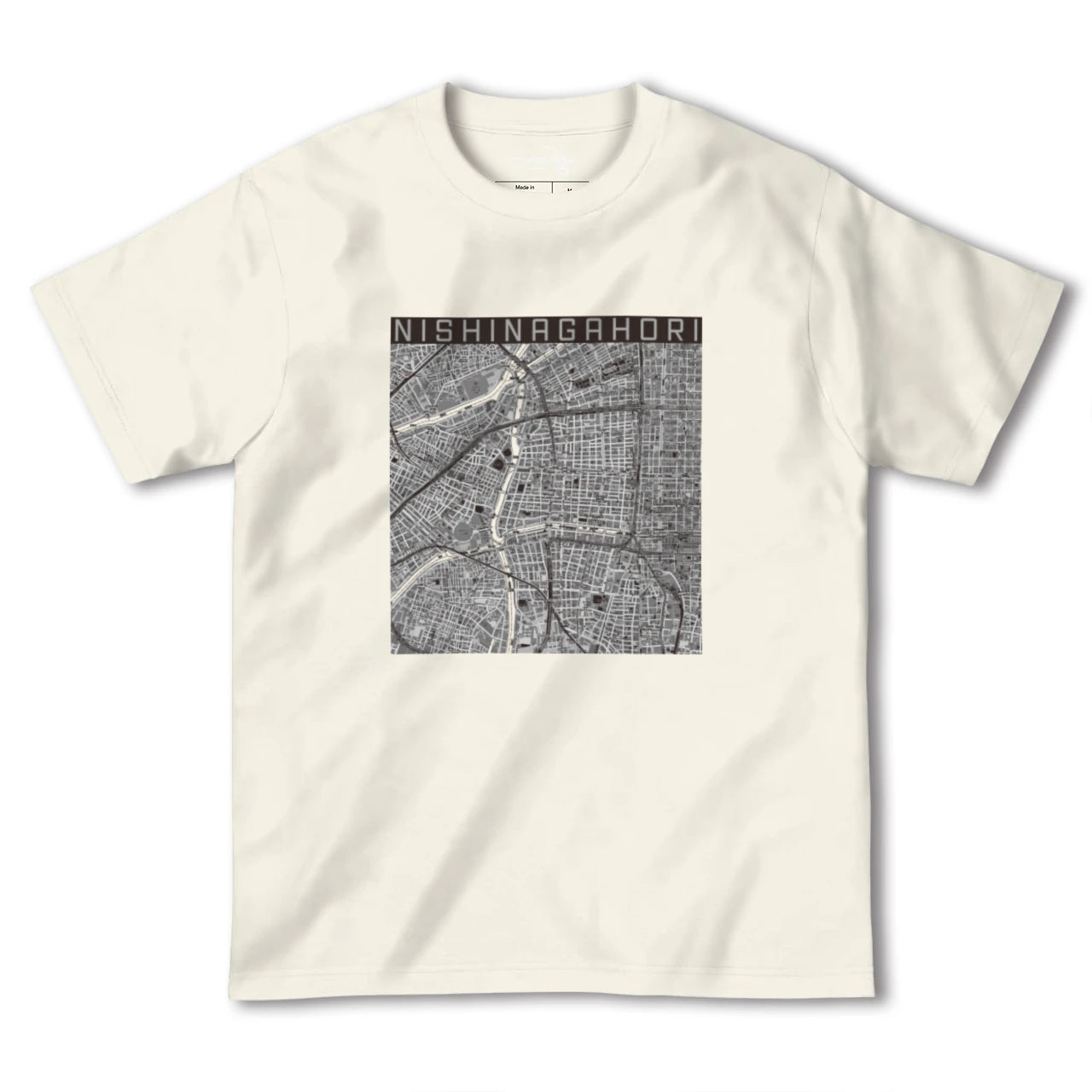 【西長堀(大阪府)】地図柄ヘビーウェイトTシャツ