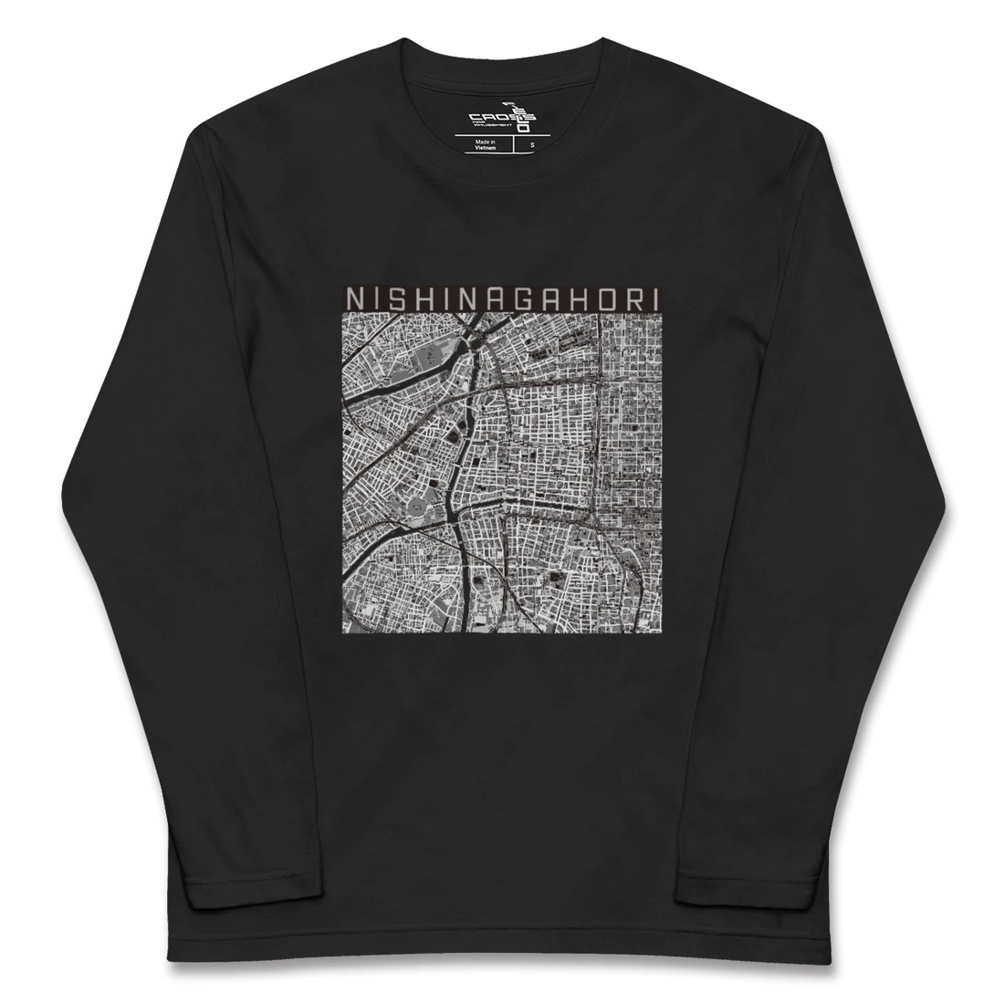 【西長堀(大阪府)】地図柄ロングスリーブTシャツ