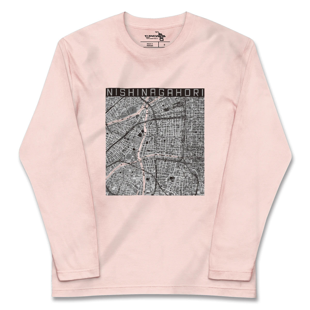 【西長堀(大阪府)】地図柄ロングスリーブTシャツ