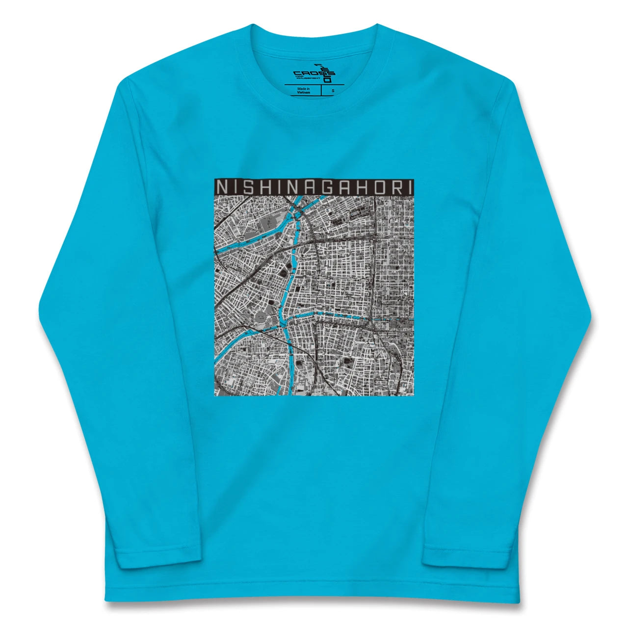【西長堀(大阪府)】地図柄ロングスリーブTシャツ