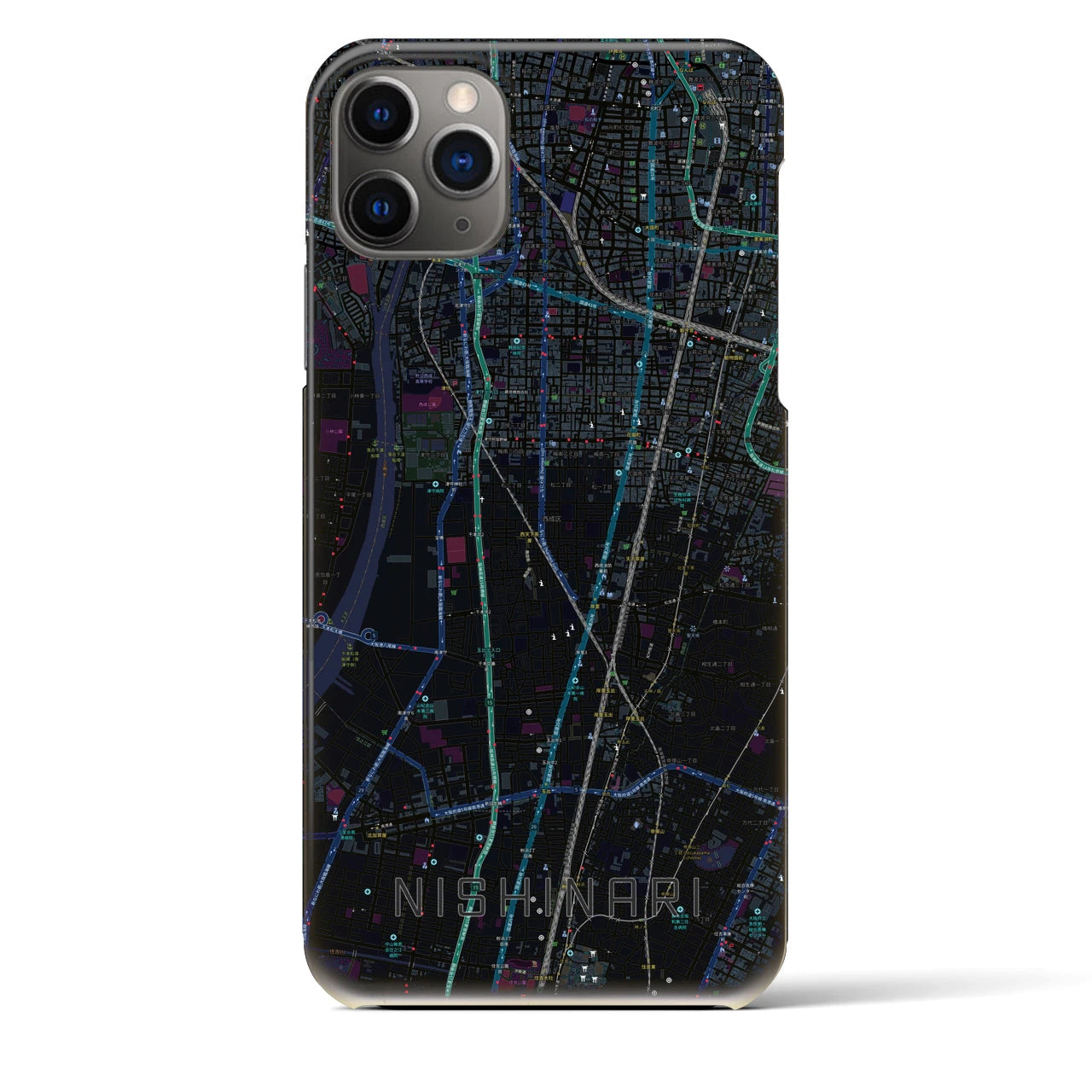 【西成(大阪府)】地図柄iPhoneケース(バックカバータイプ)