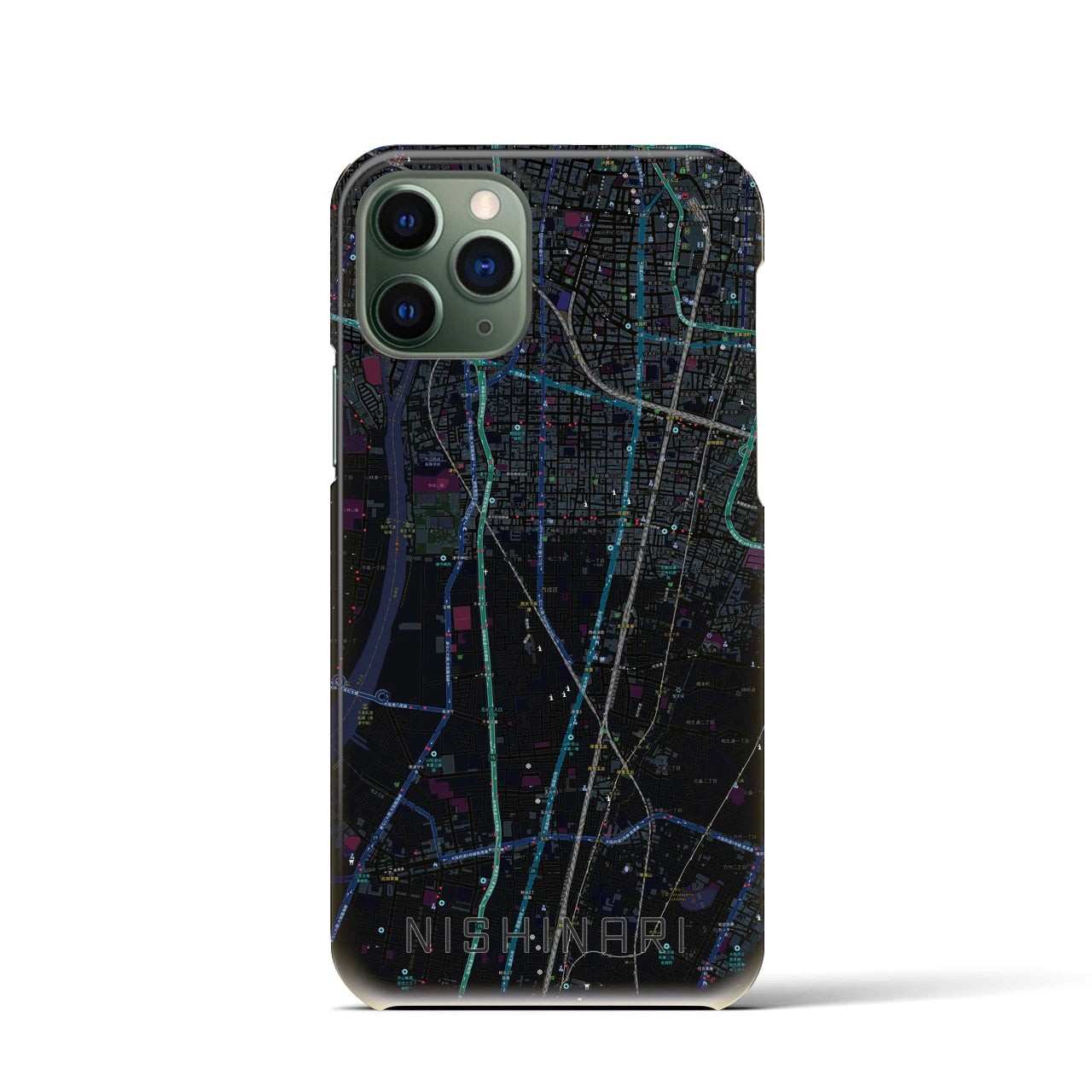 【西成(大阪府)】地図柄iPhoneケース(バックカバータイプ)