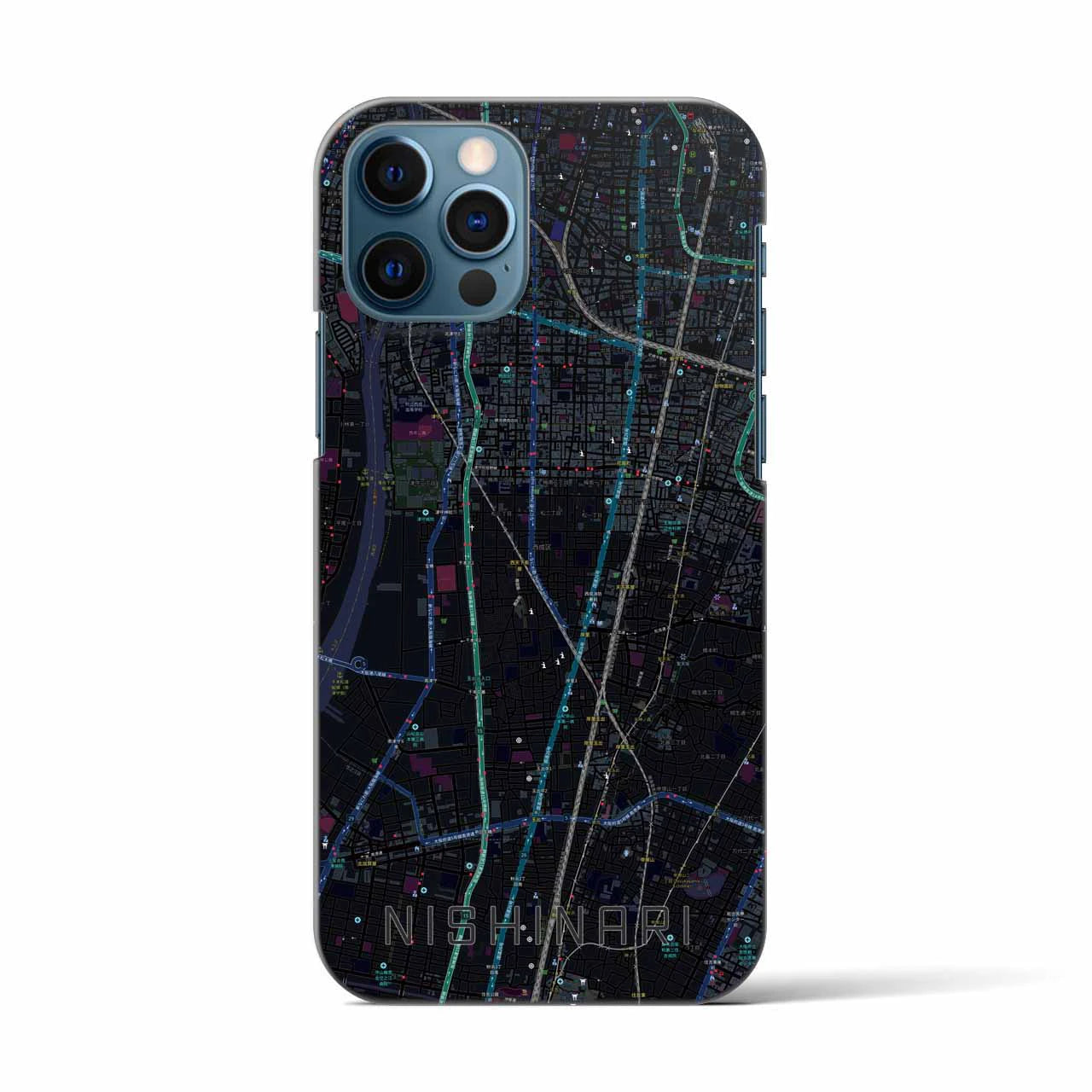 【西成(大阪府)】地図柄iPhoneケース(バックカバータイプ)