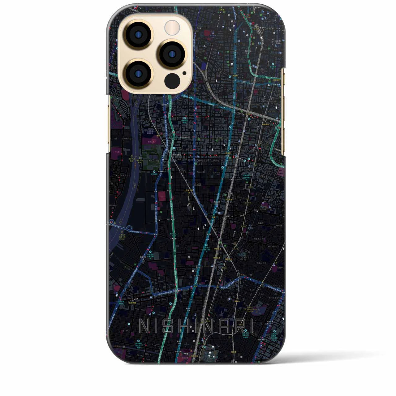 【西成(大阪府)】地図柄iPhoneケース(バックカバータイプ)