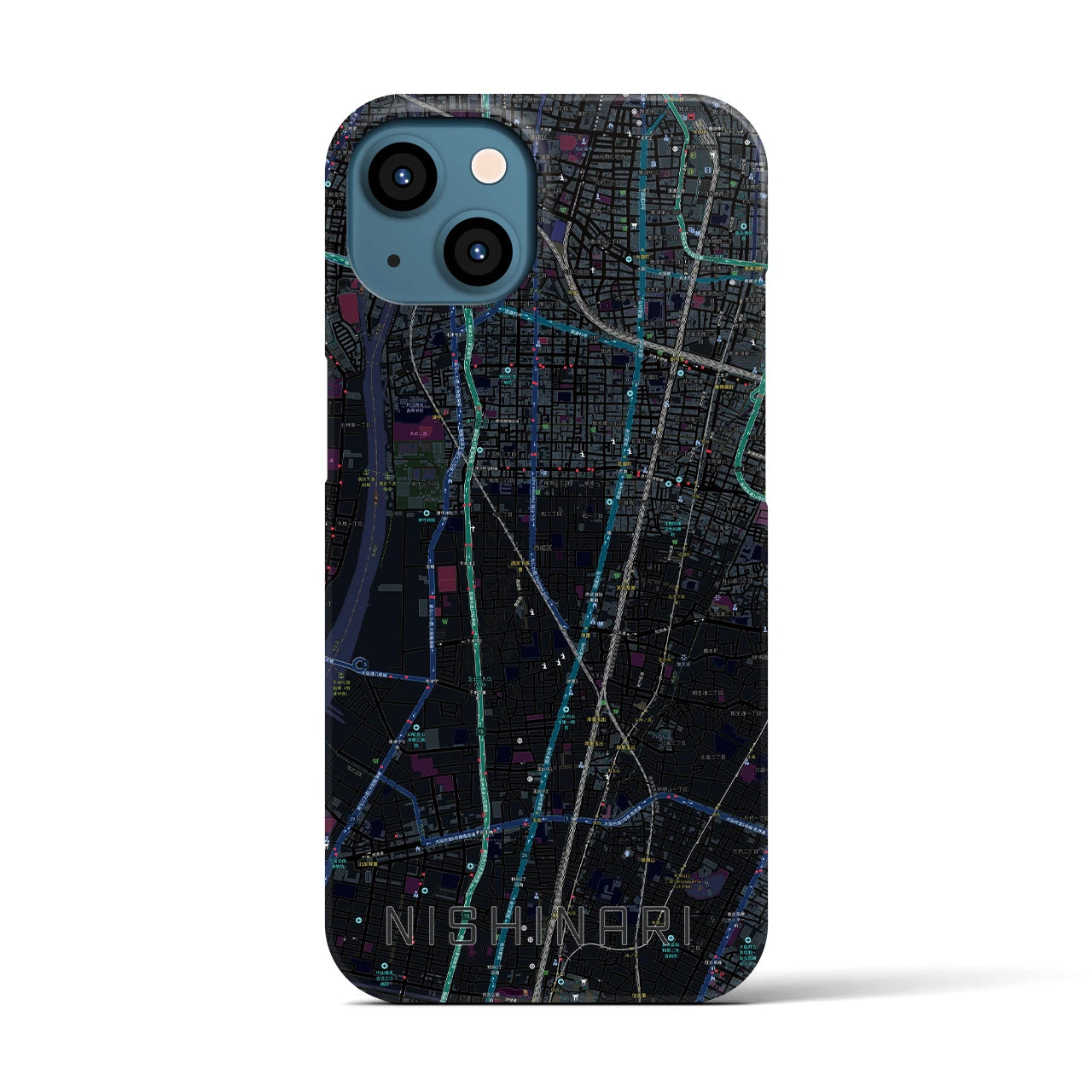 【西成(大阪府)】地図柄iPhoneケース(バックカバータイプ)