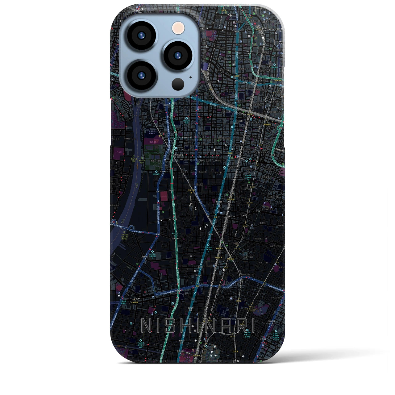 【西成(大阪府)】地図柄iPhoneケース(バックカバータイプ)