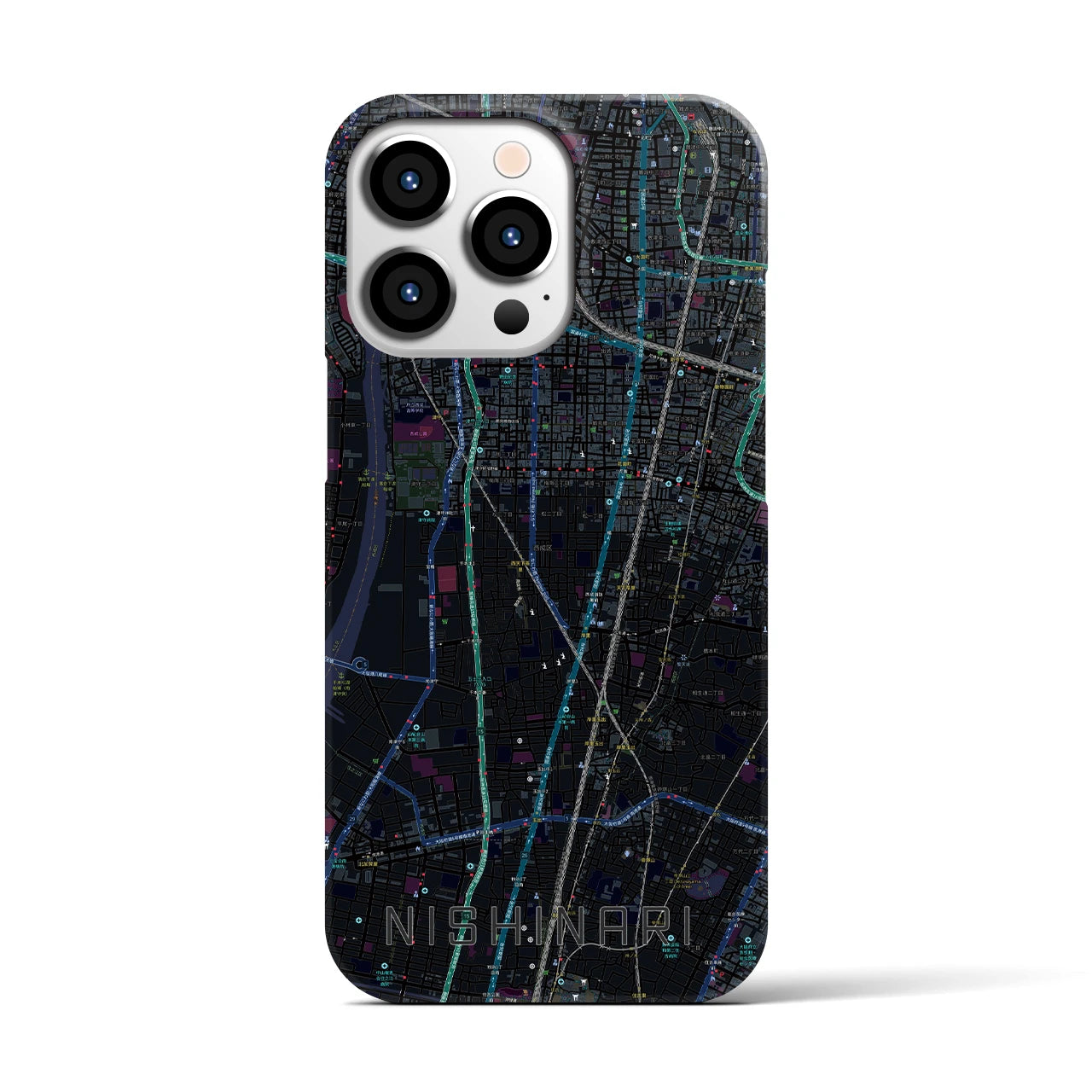 【西成(大阪府)】地図柄iPhoneケース(バックカバータイプ)