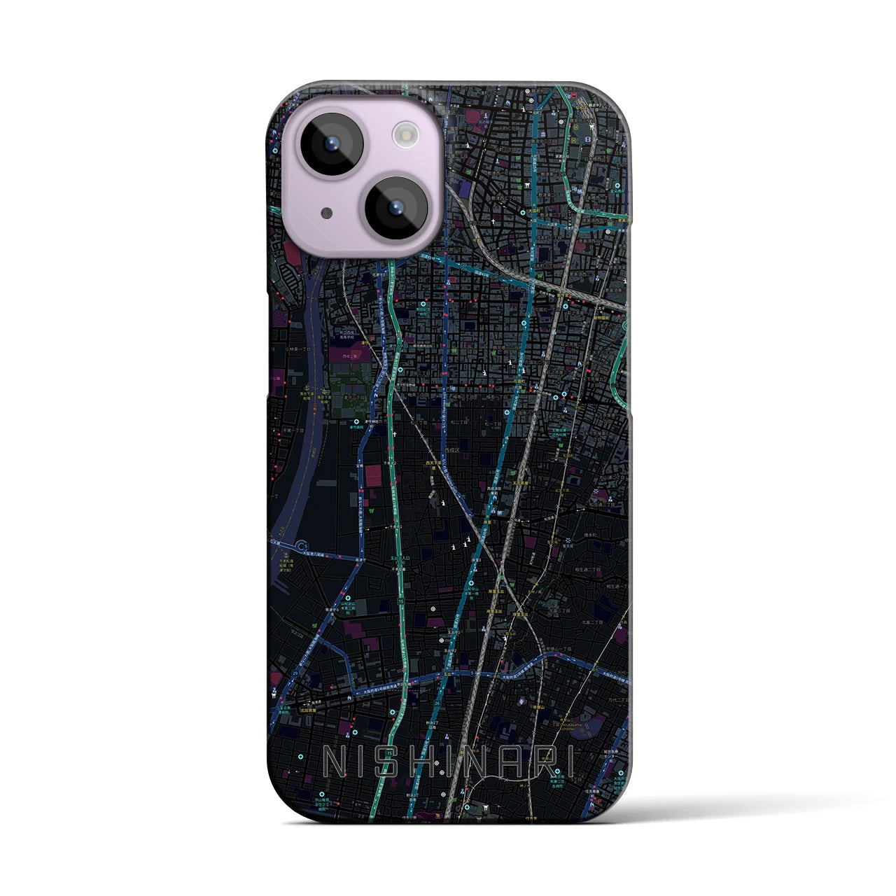 【西成(大阪府)】地図柄iPhoneケース(バックカバータイプ)