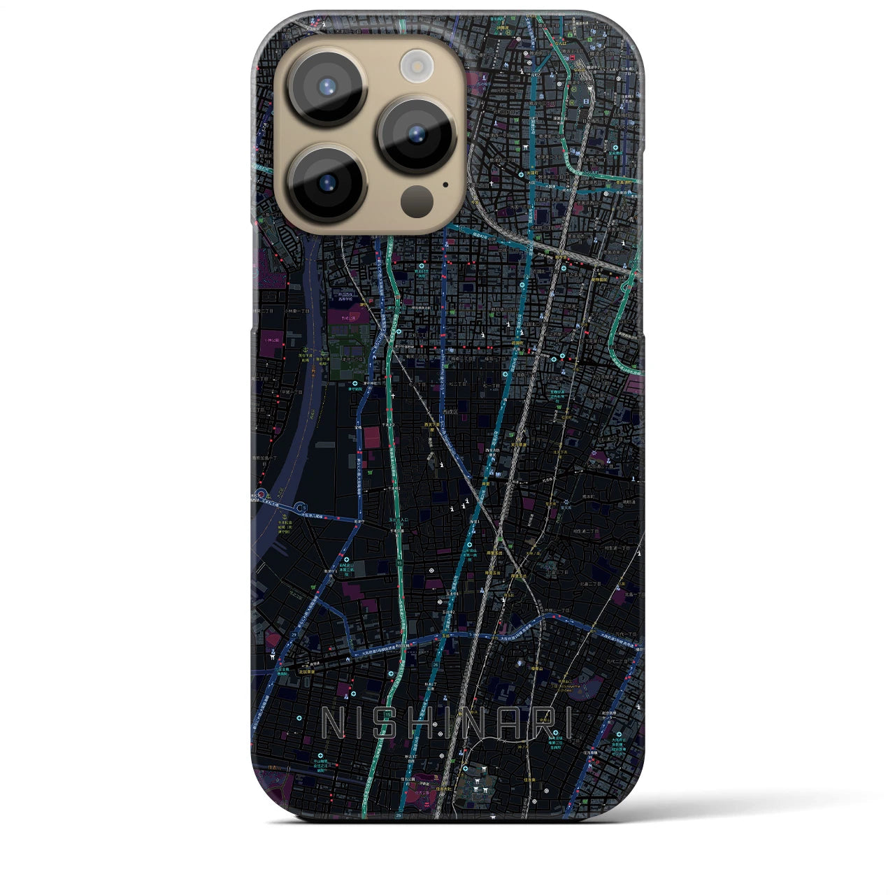 【西成(大阪府)】地図柄iPhoneケース(バックカバータイプ)