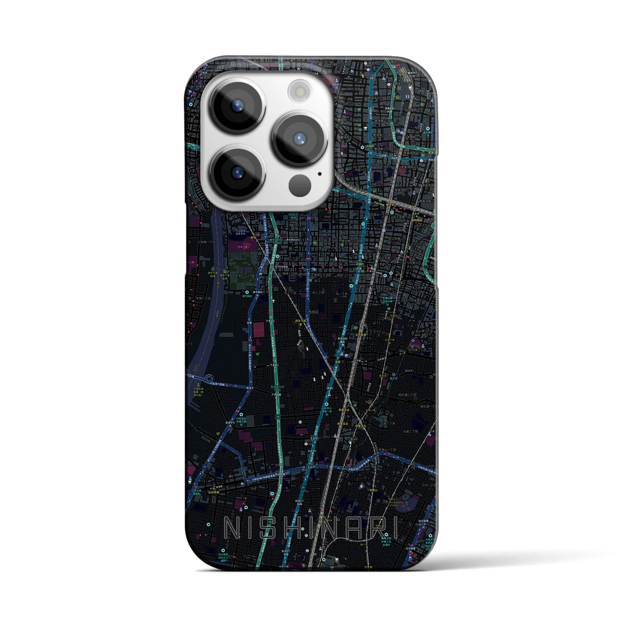 【西成(大阪府)】地図柄iPhoneケース(バックカバータイプ)