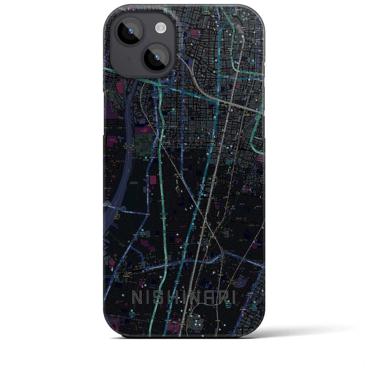 【西成(大阪府)】地図柄iPhoneケース(バックカバータイプ)