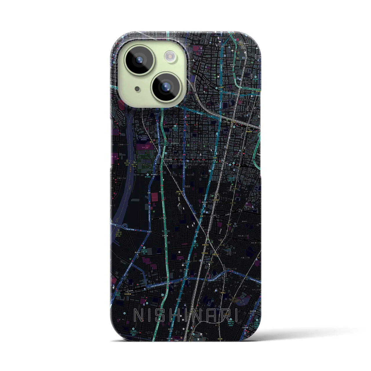 【西成(大阪府)】地図柄iPhoneケース(バックカバータイプ)